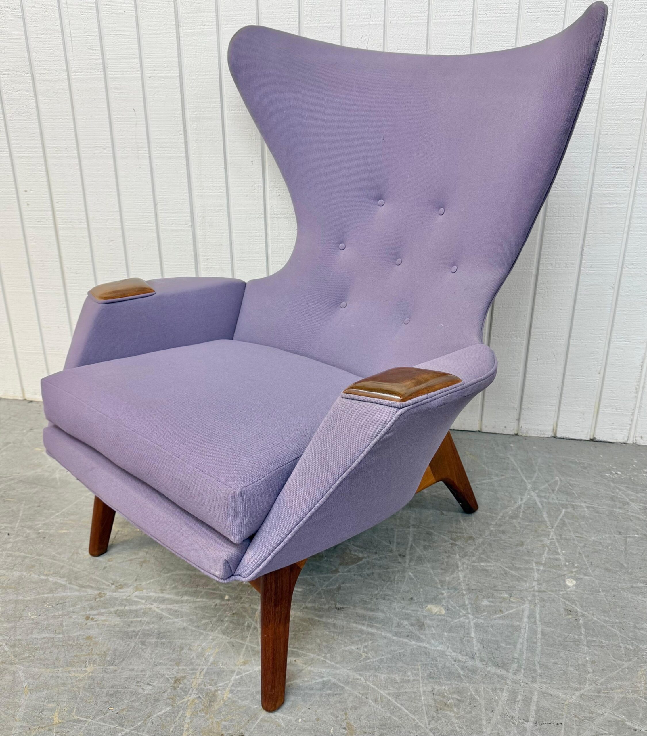 Mid-Century Modern Adrian Pearsall Walnut Wing Chair & Ottoman
