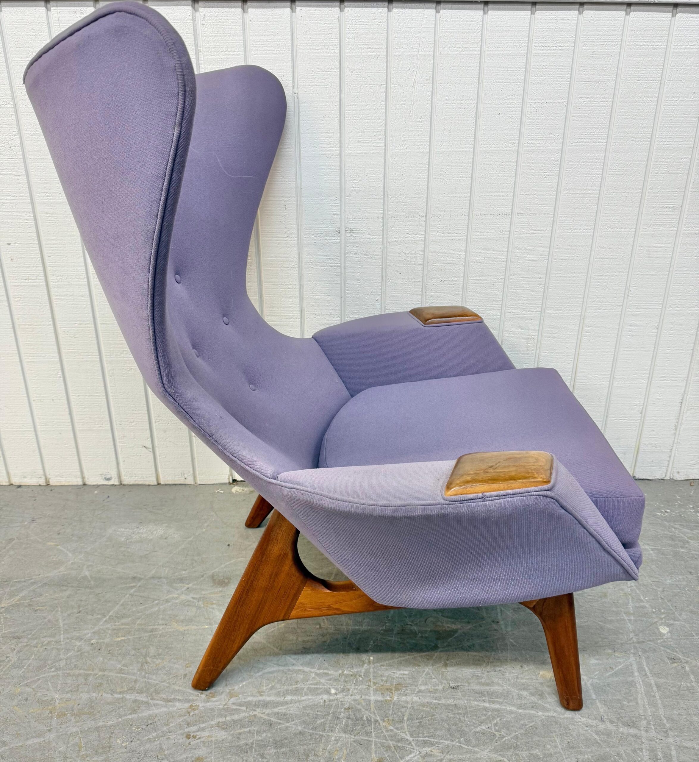 Mid-Century Modern Adrian Pearsall Walnut Wing Chair & Ottoman