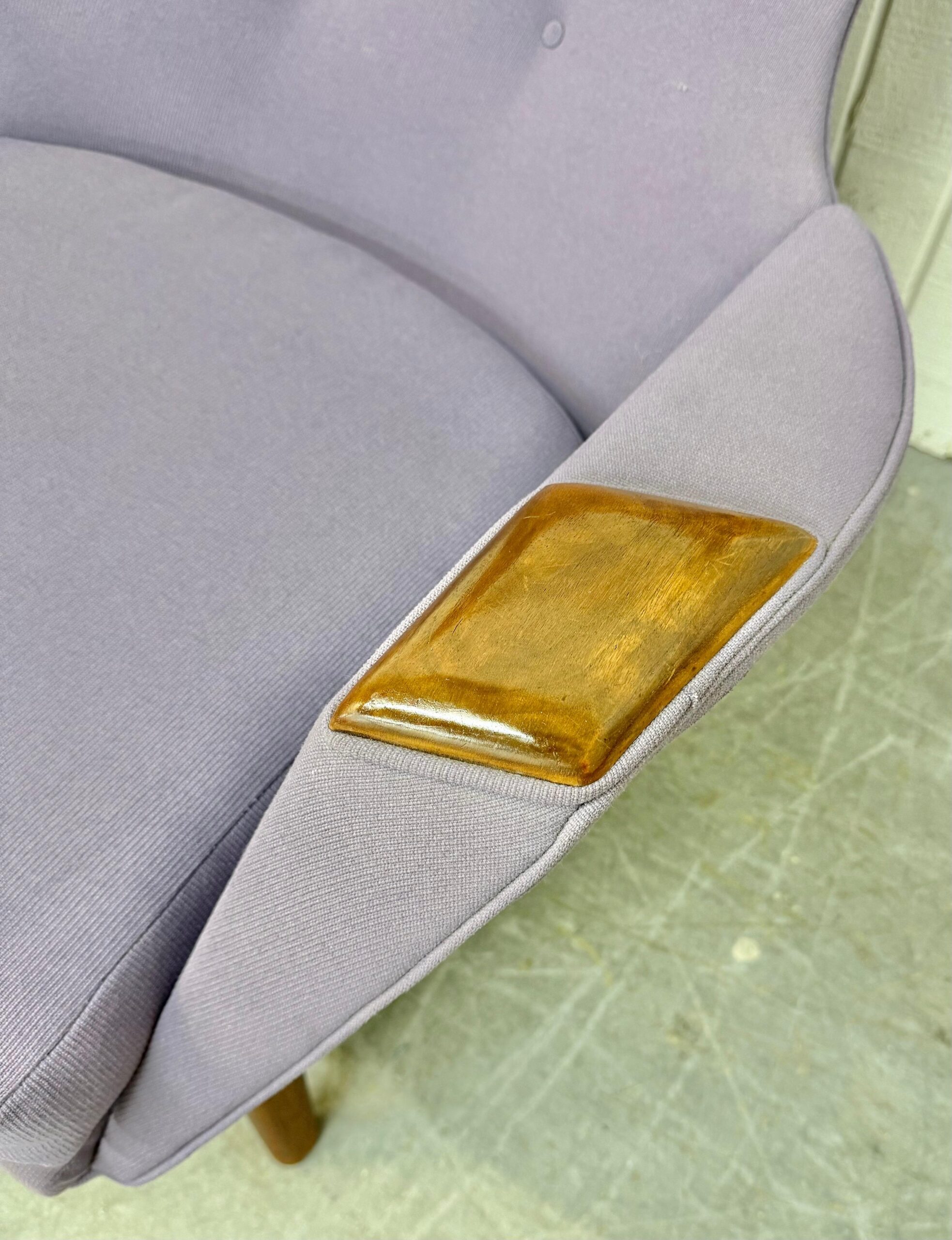 Mid-Century Modern Adrian Pearsall Walnut Wing Chair & Ottoman