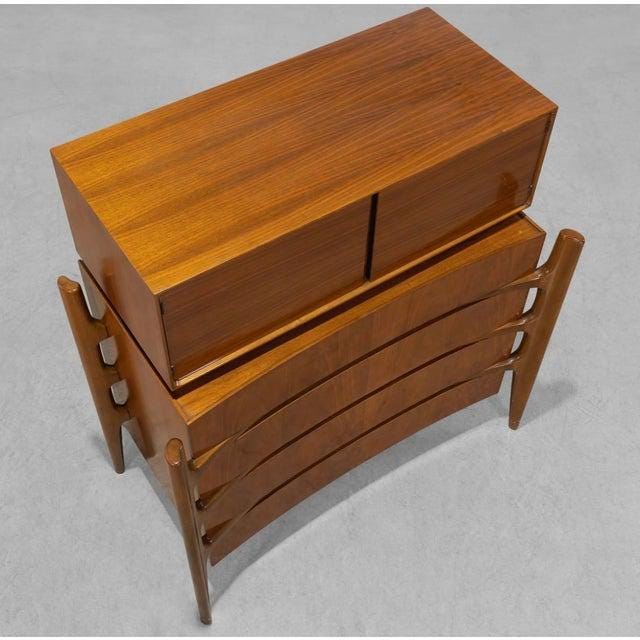 Mid-Century Swedish Modern William Hinn Walnut High Chest - Image 3