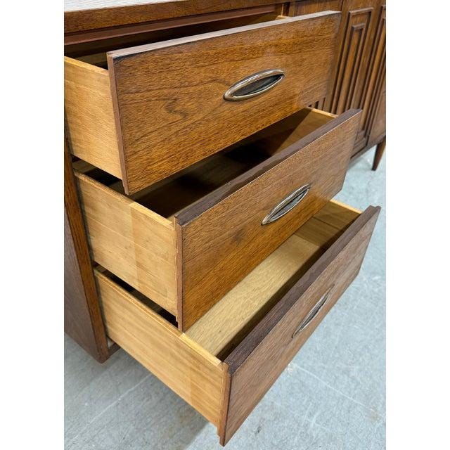 Mid-Century Modern Broyhill Sculptra Walnut 9-Drawer Dresser - Image 7