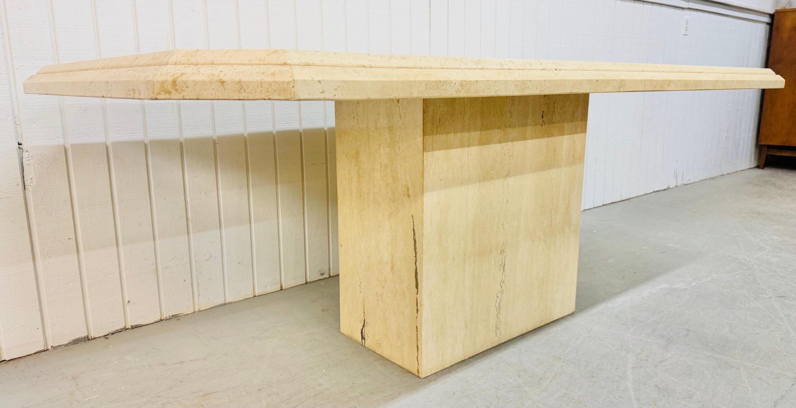 Vintage Italian Modern Travertine Dining Table - Image 5