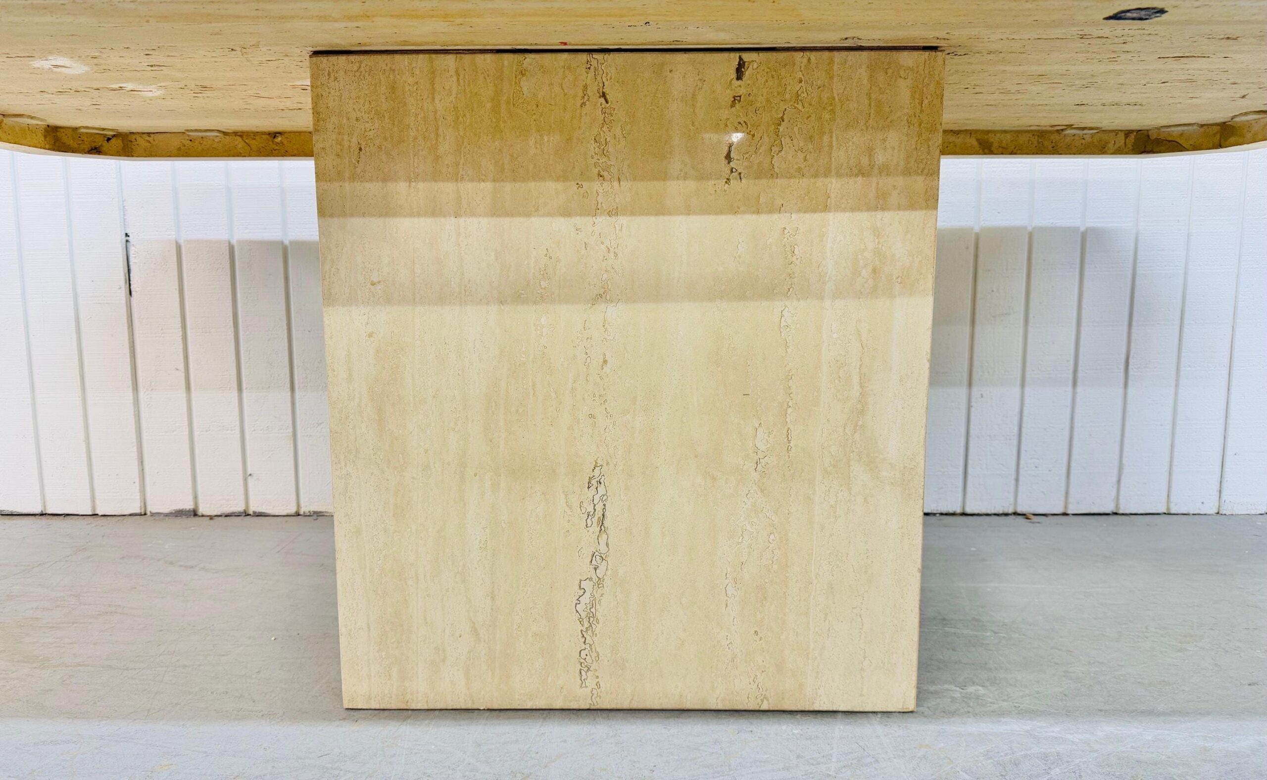 Vintage Italian Modern Travertine Dining Table - Image 8