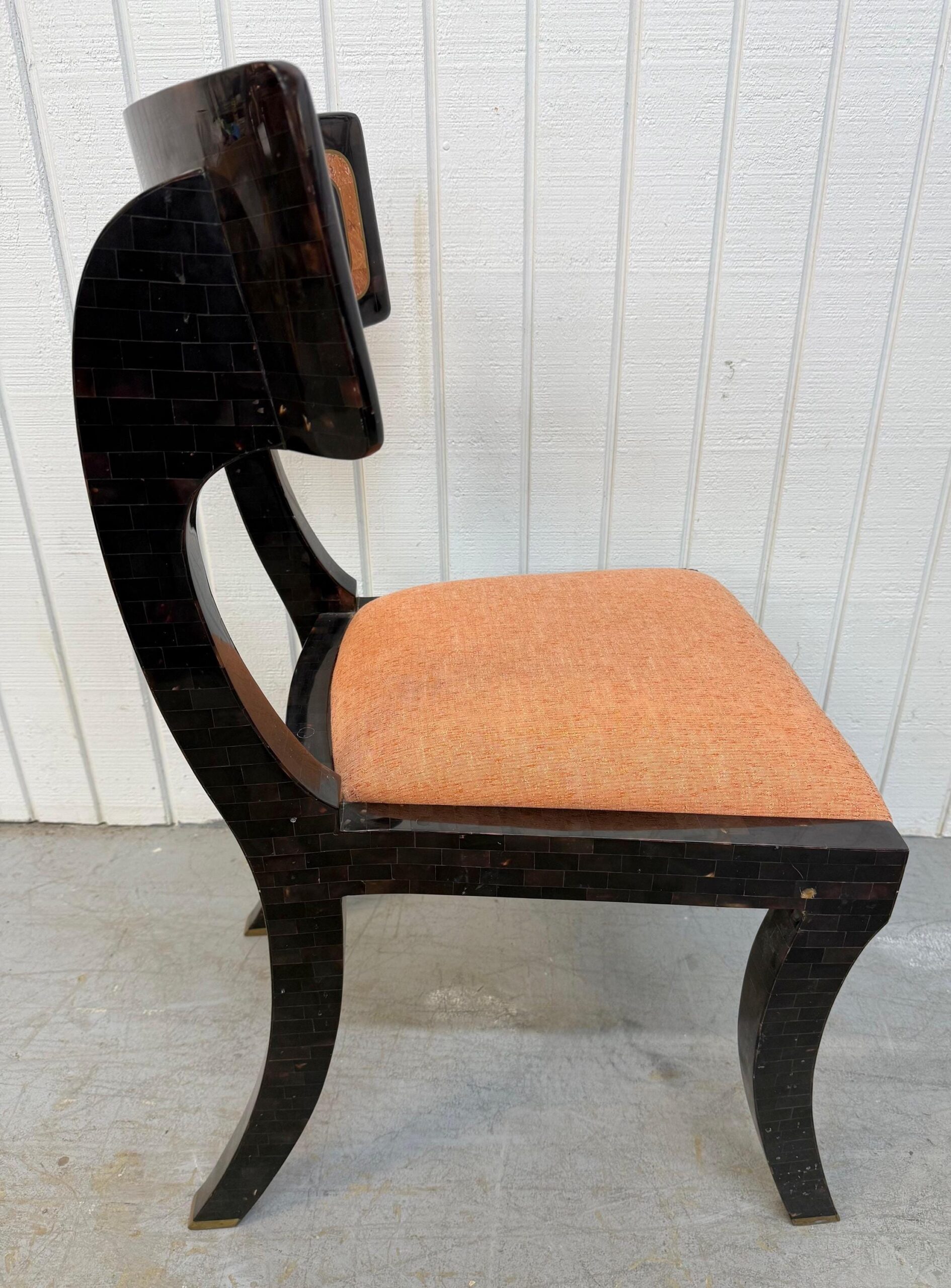 Vintage Horn Klismos Tessellated Dining Chairs - Set of 6 - Image 5