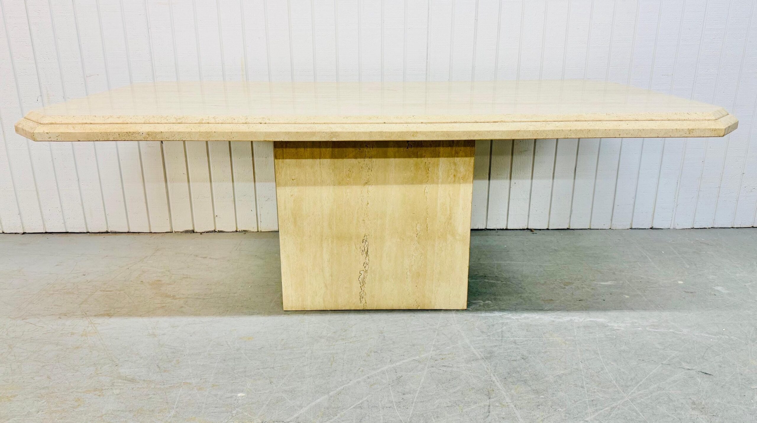 Vintage Italian Modern Travertine Dining Table - Image 6