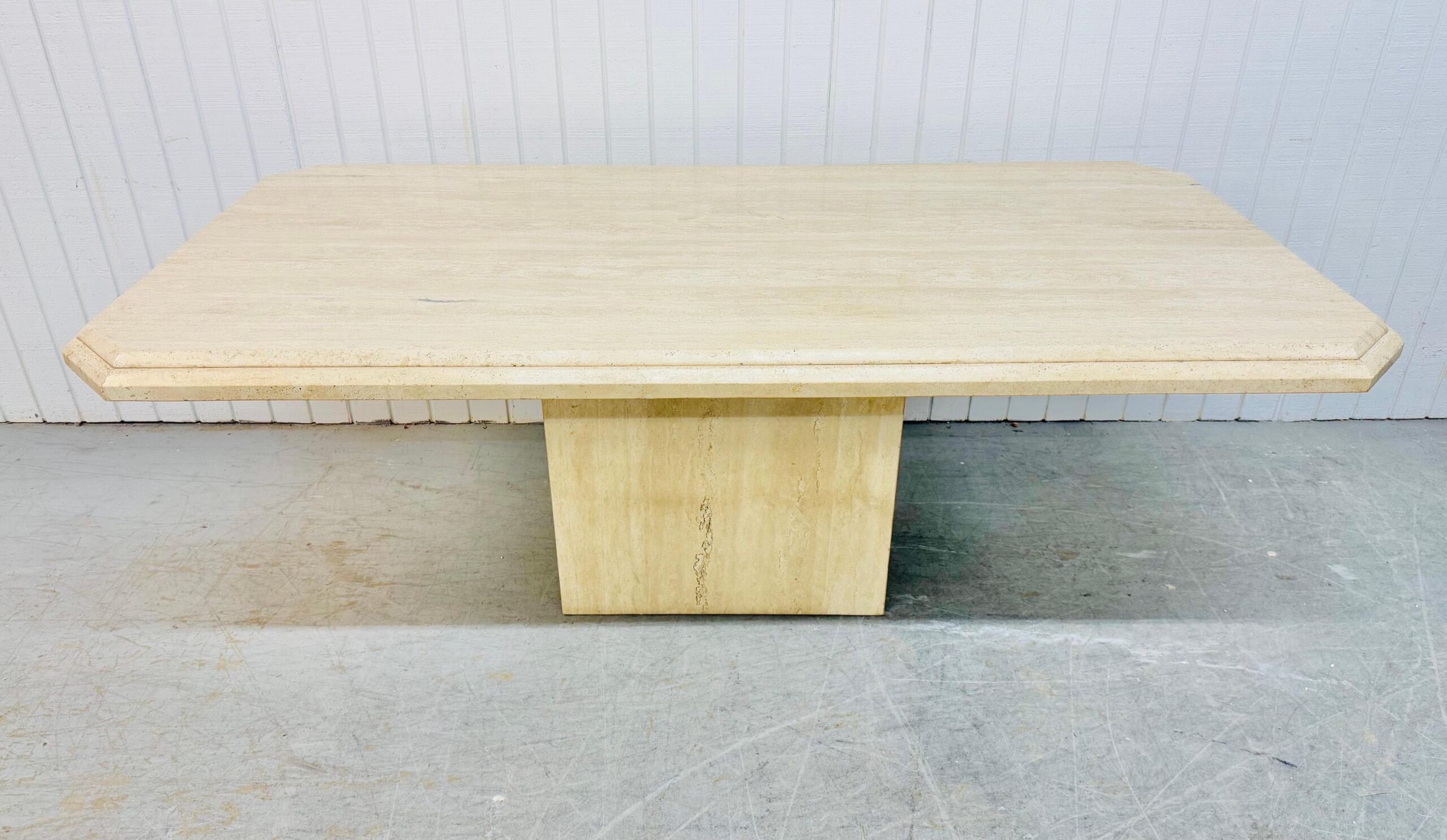 Vintage Italian Modern Travertine Dining Table - Image 2