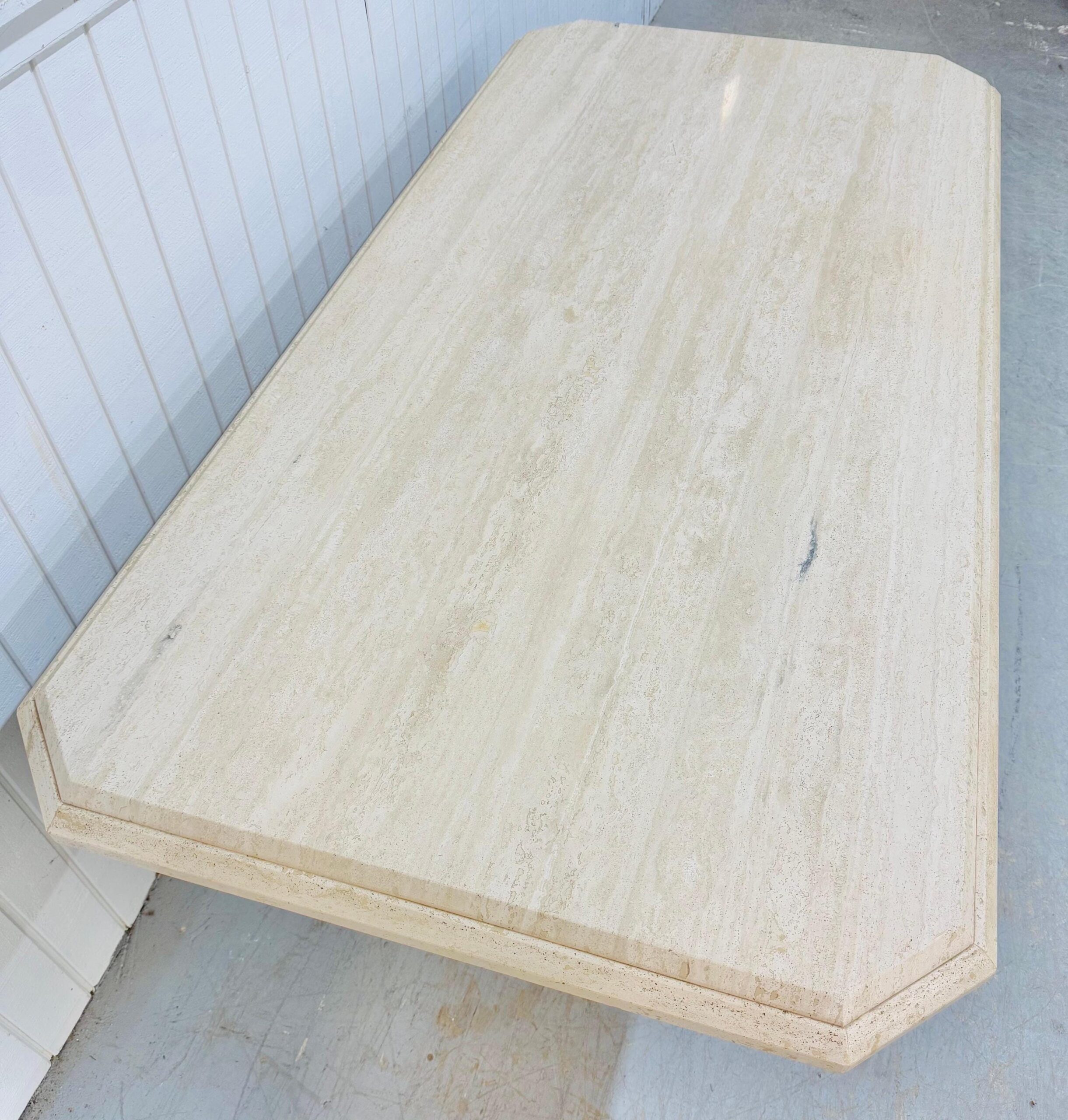 Vintage Italian Modern Travertine Dining Table - Image 4