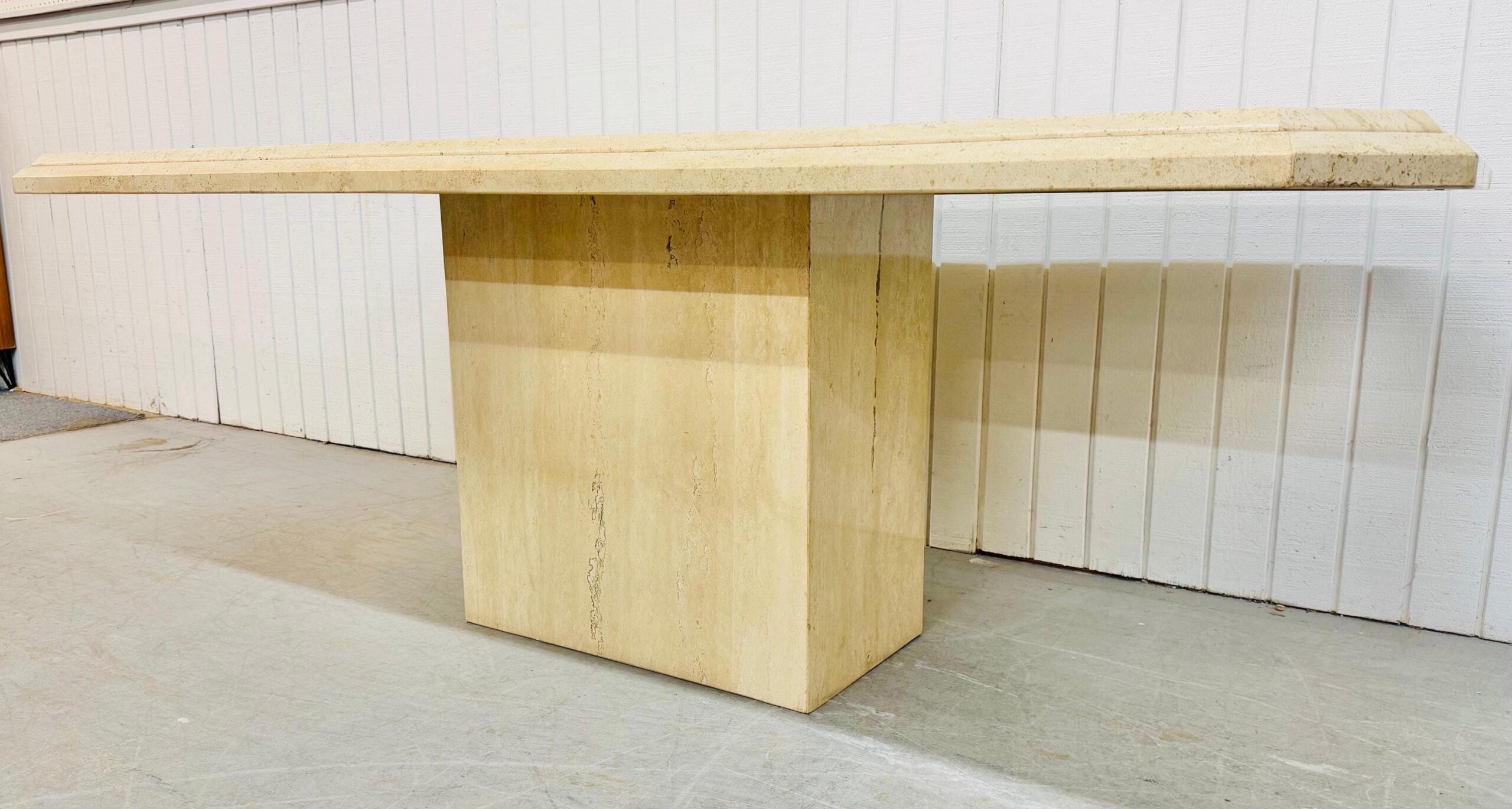 Vintage Italian Modern Travertine Dining Table - Image 7