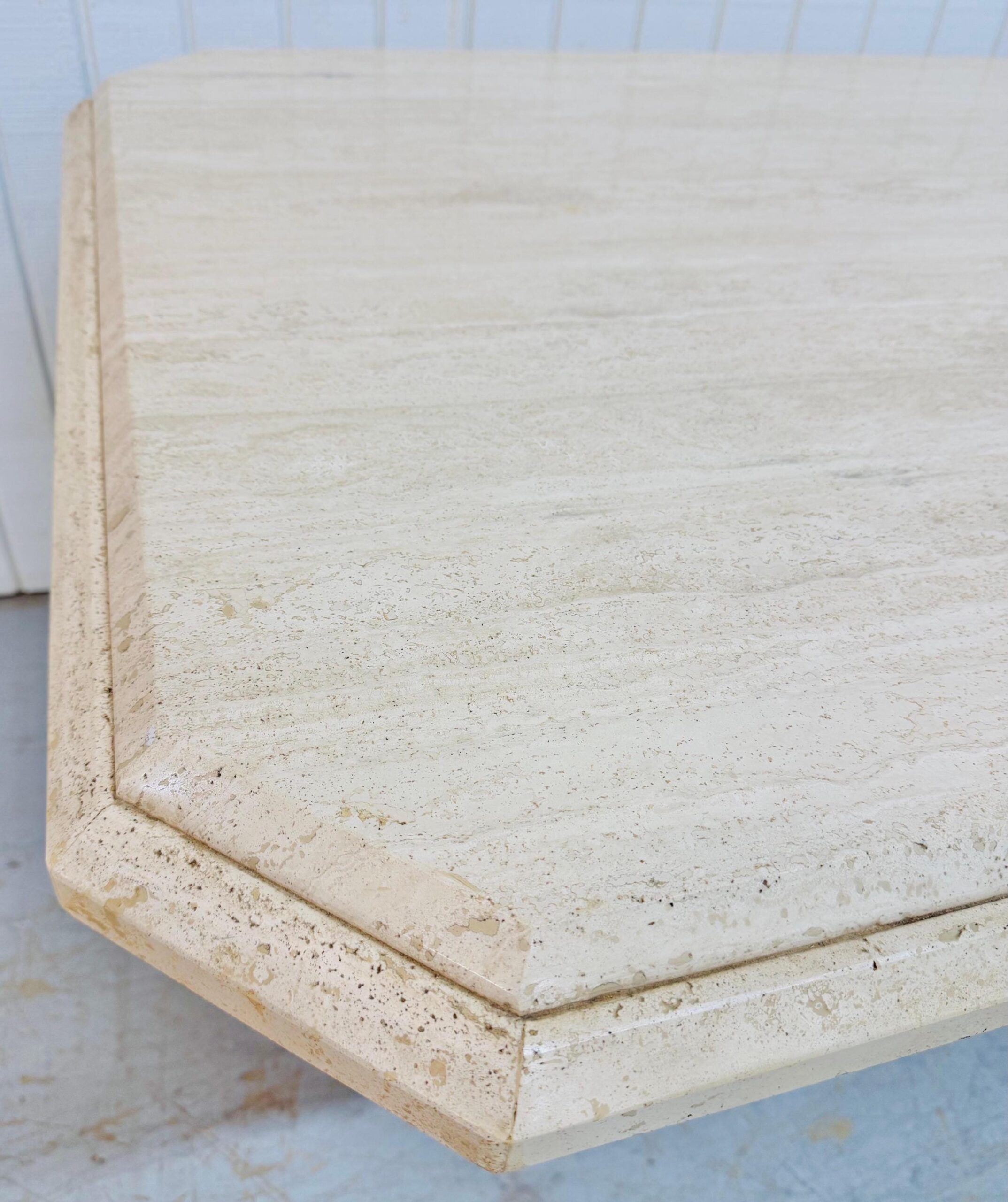 Vintage Italian Modern Travertine Dining Table - Image 10