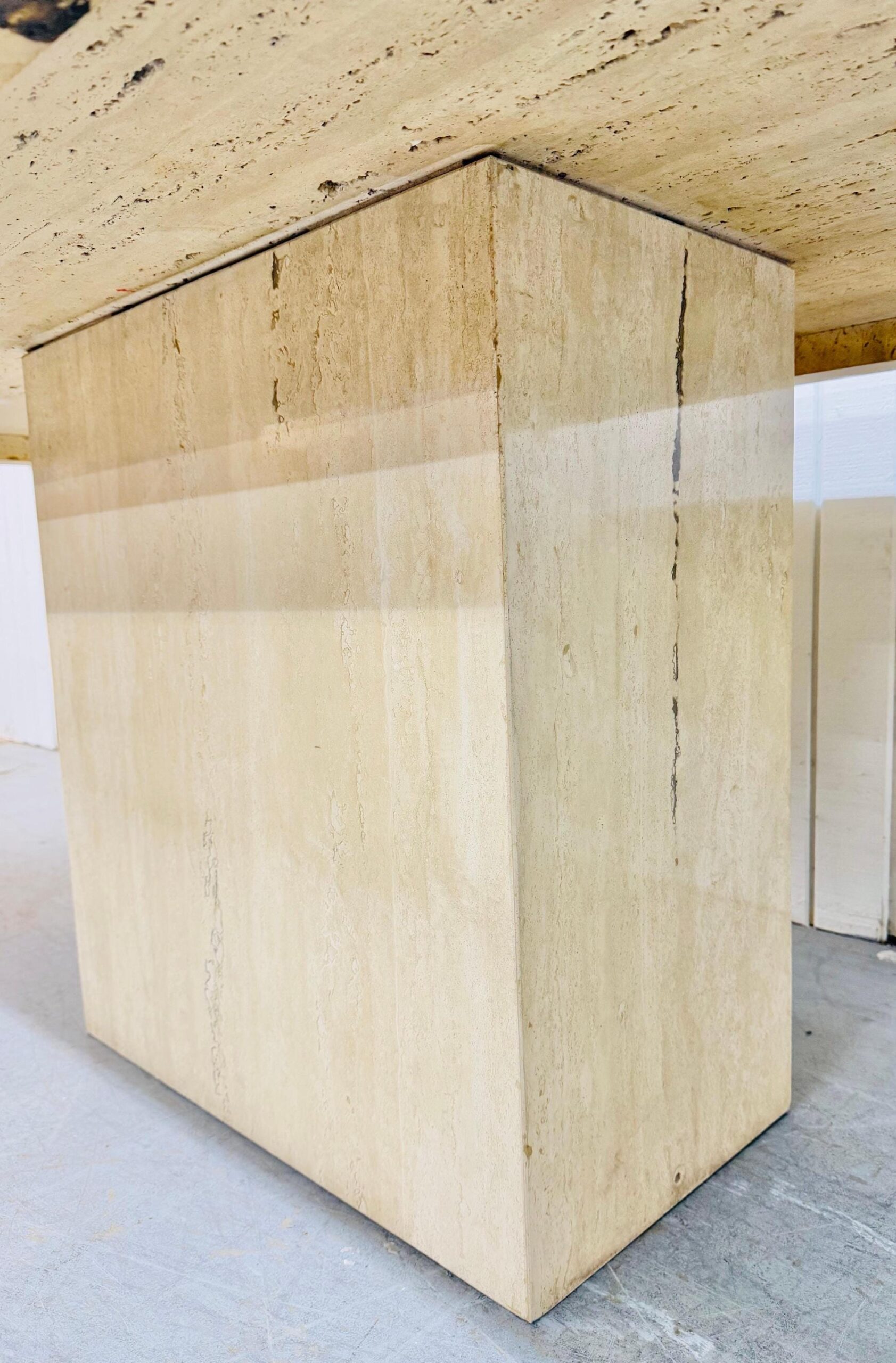 Vintage Italian Modern Travertine Dining Table - Image 9