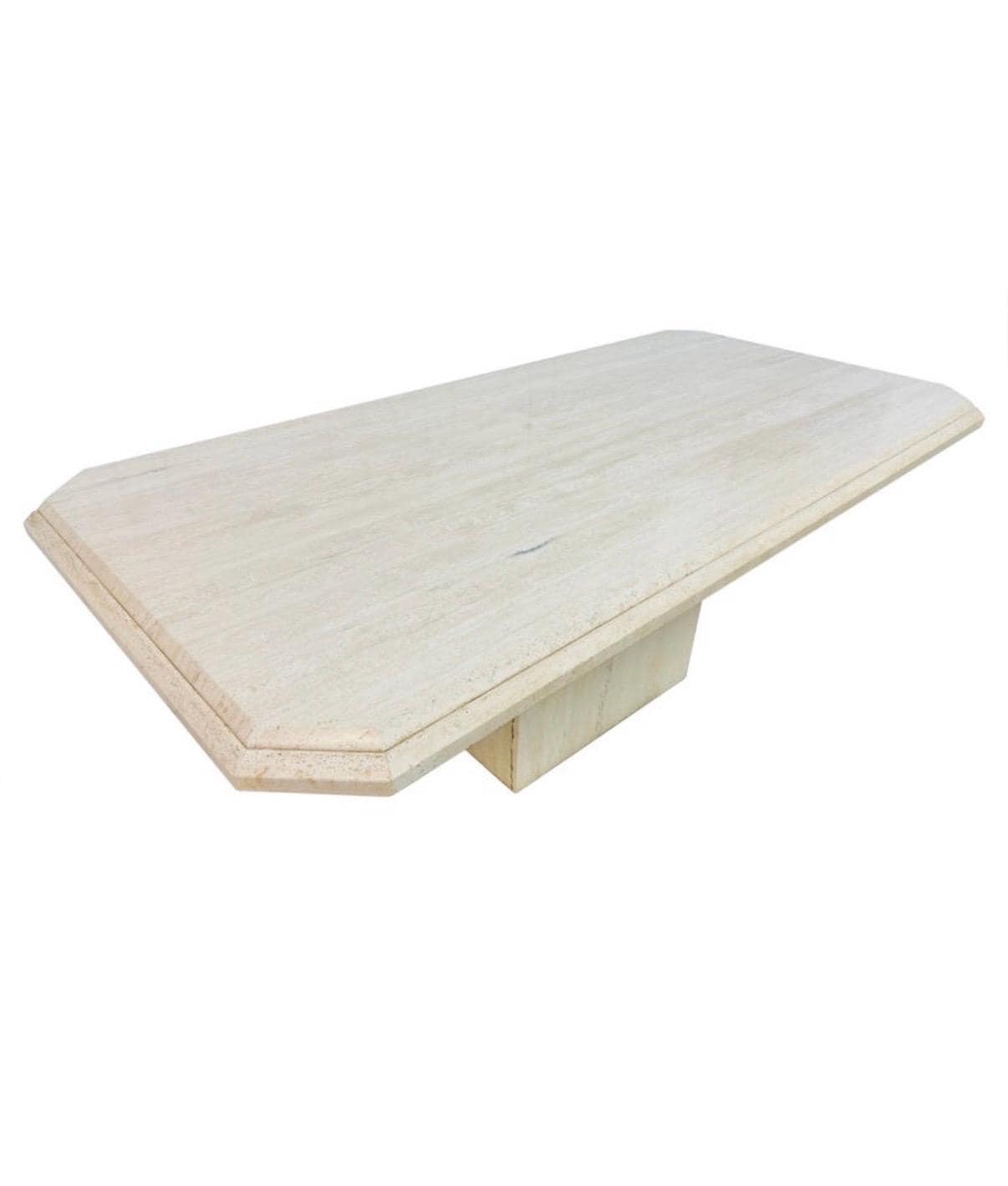 Vintage Italian Modern Travertine Dining Table