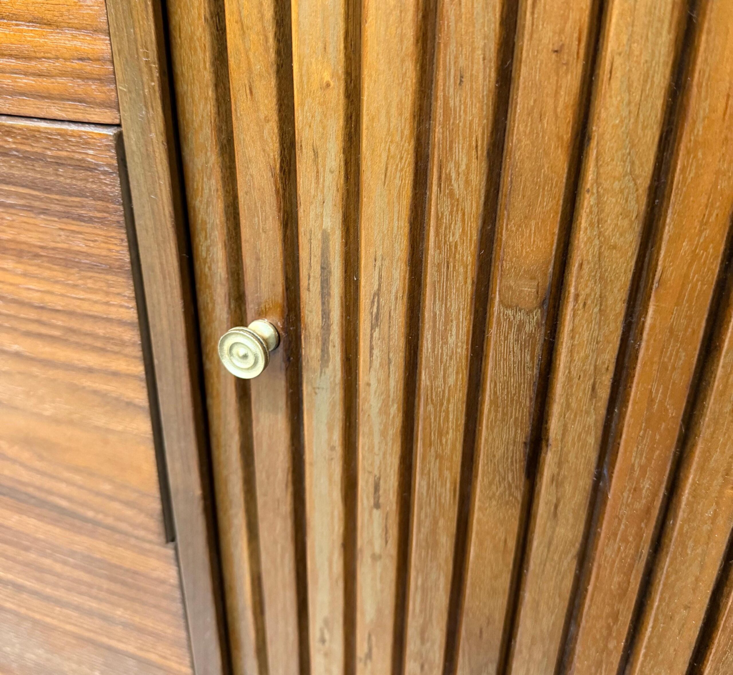 Mid-Century Modern 9-Drawer Walnut Tambour Dresser - Image 9