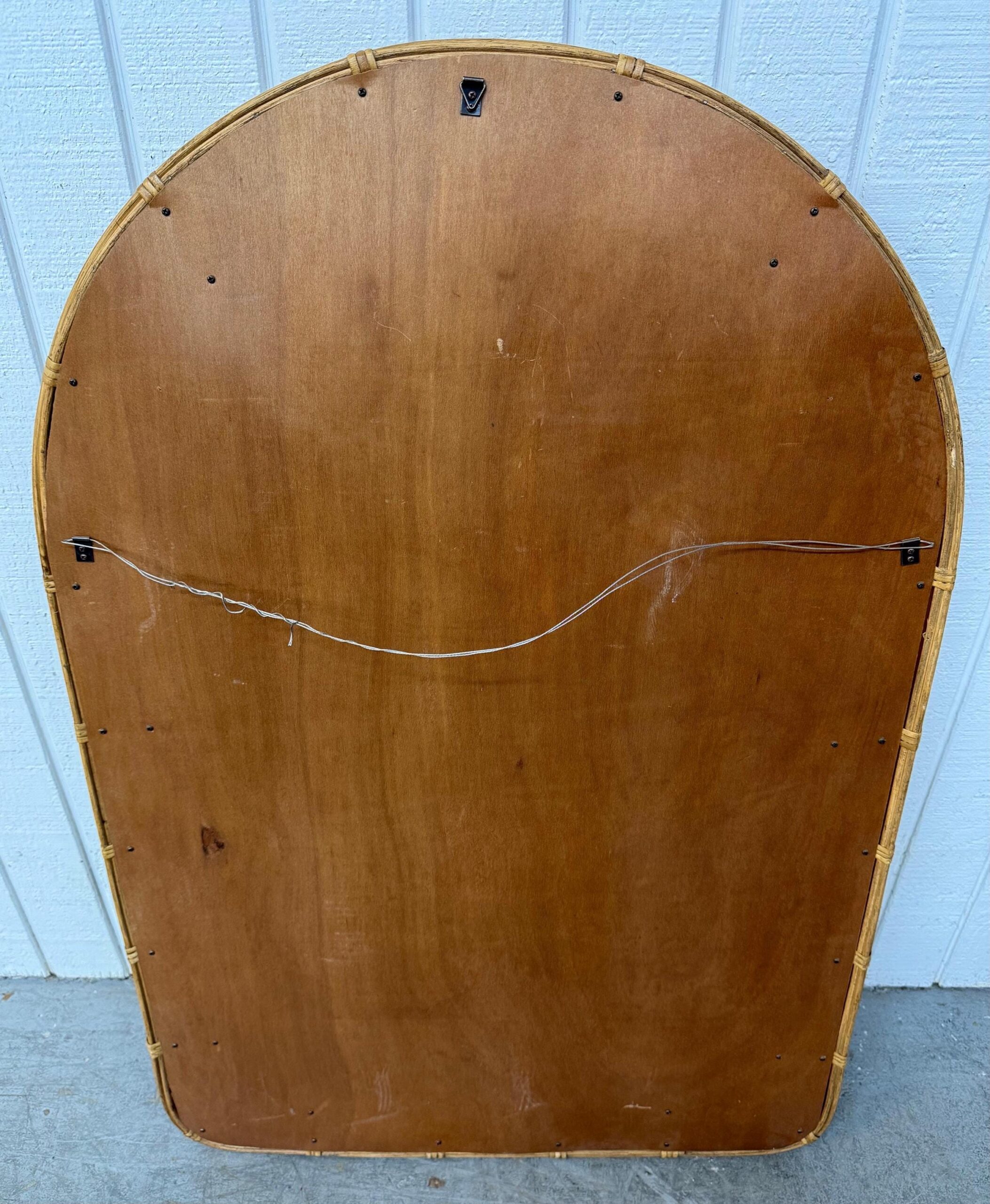 Vintage Vivai Del Sud Rattan Arched Wall Mirror - Image 5