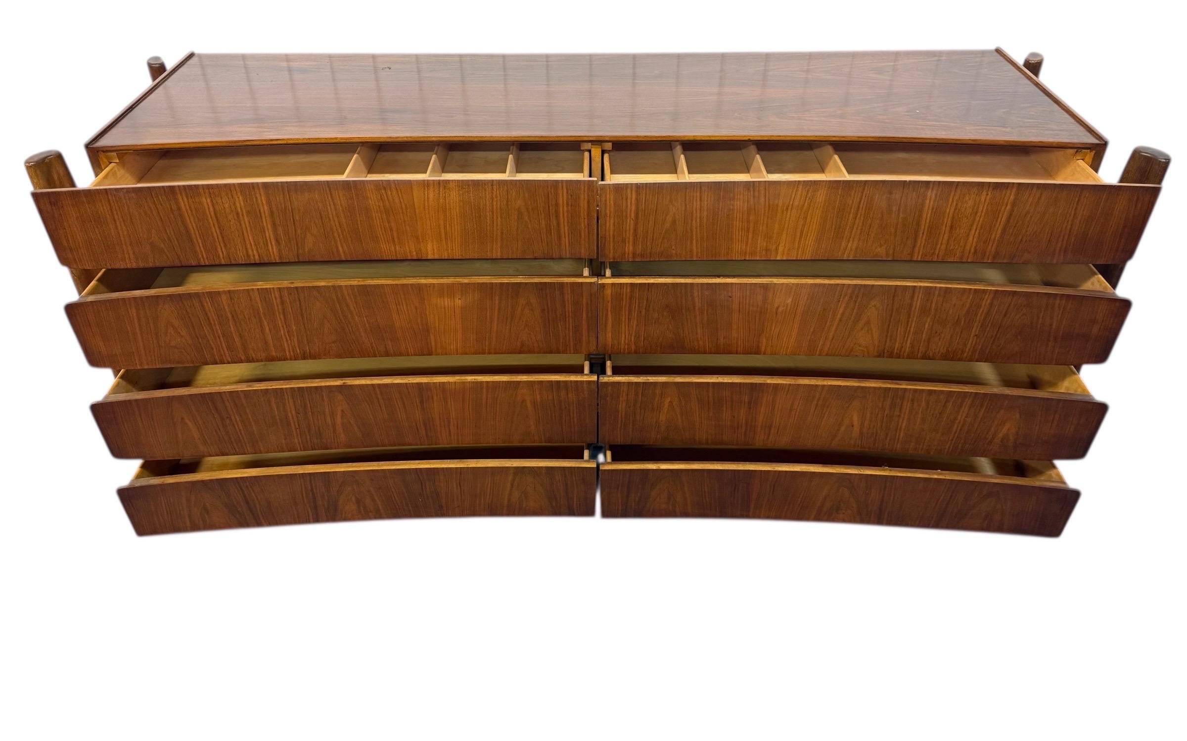 Mid-Century Swedish Modern William Hinn Sculptural Walnut Dresser - Image 7