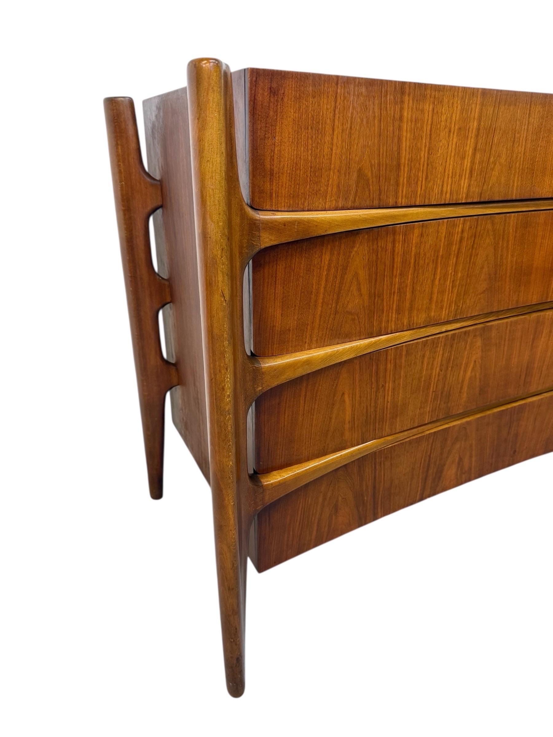 Mid-Century Swedish Modern William Hinn Sculptural Walnut Dresser - Image 5