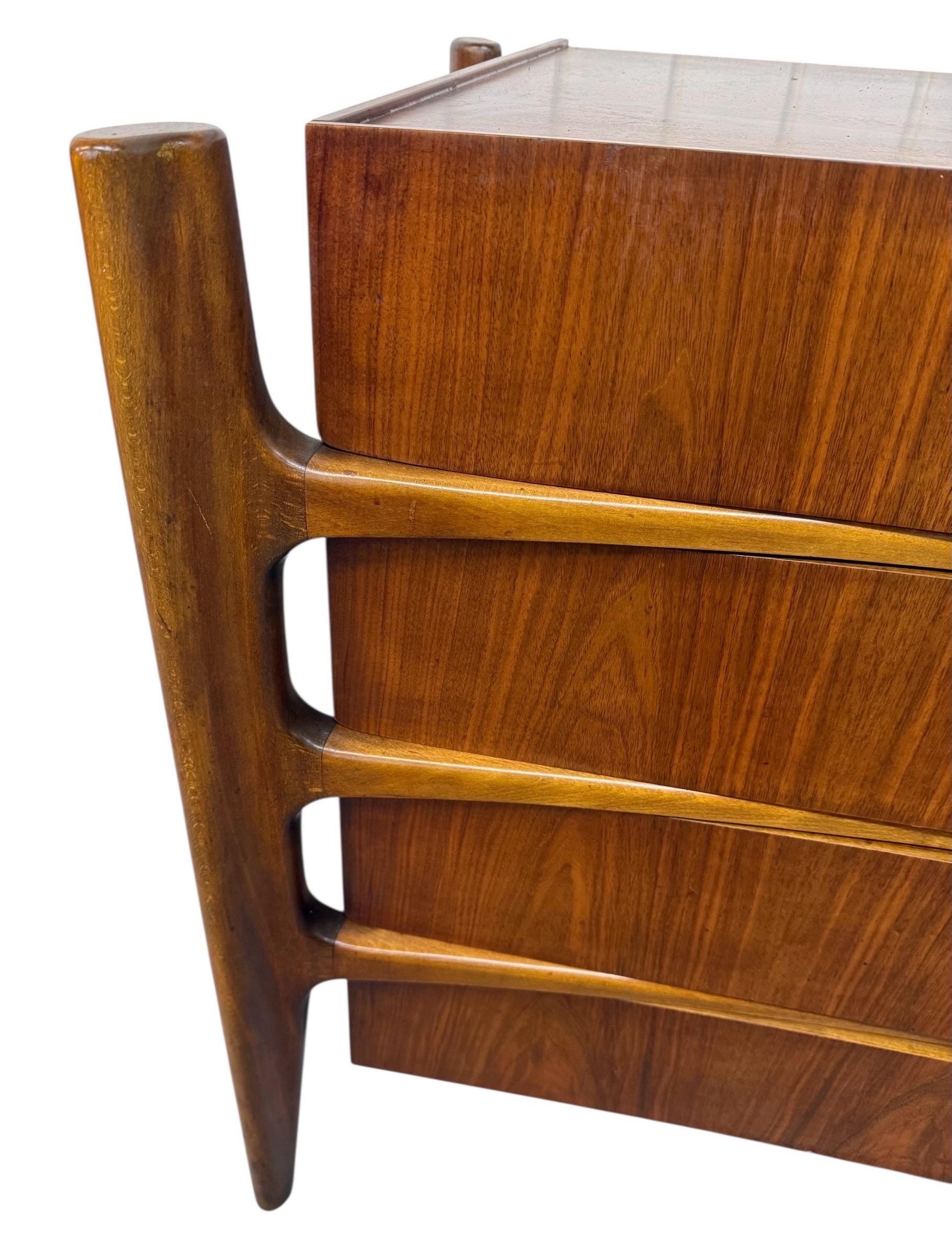 Mid-Century Swedish Modern William Hinn Sculptural Walnut Dresser - Image 6