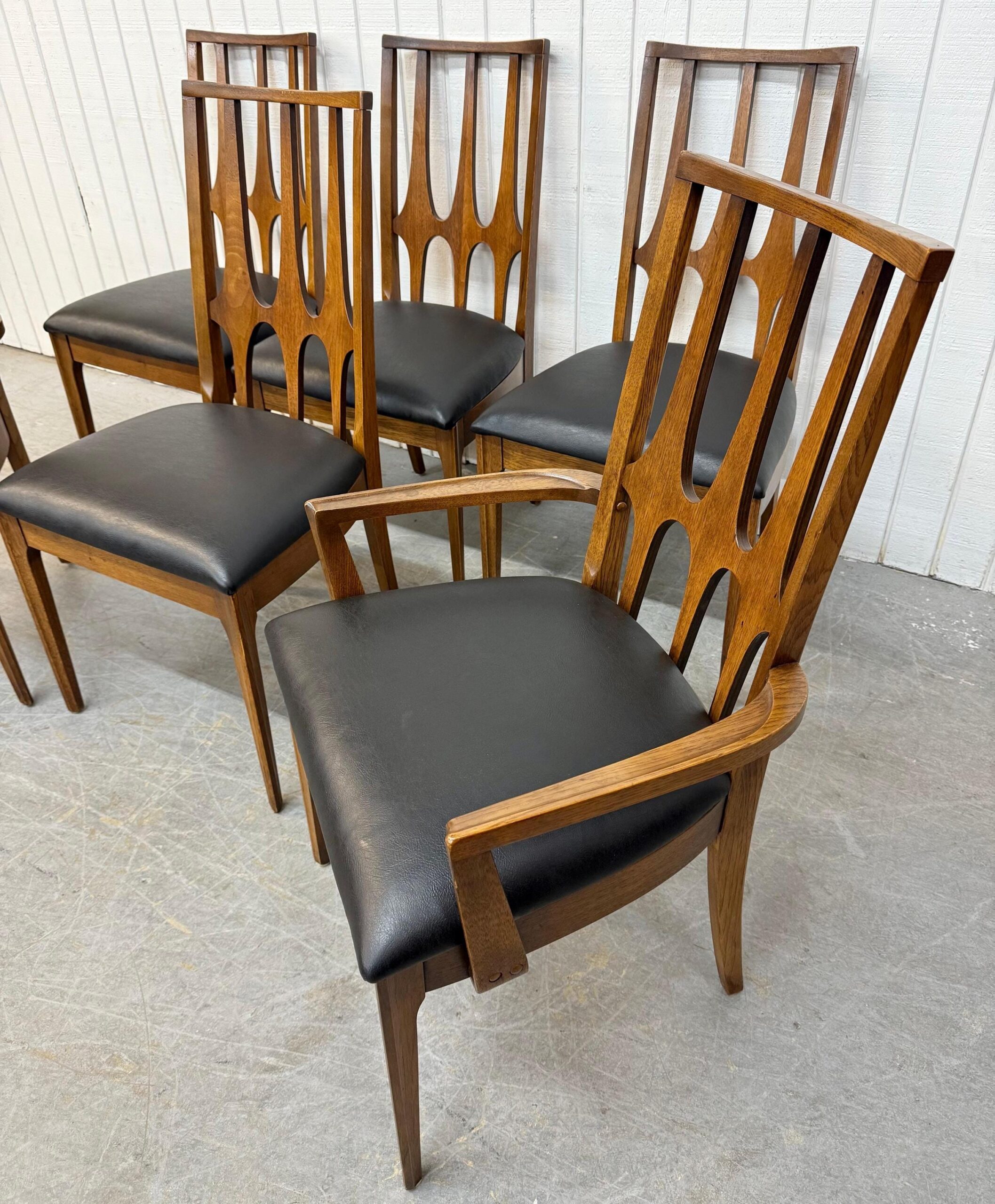 Mid-Century Modern Broyhill Brasilia Walnut Dining Chairs - Set of 6 - Image 3
