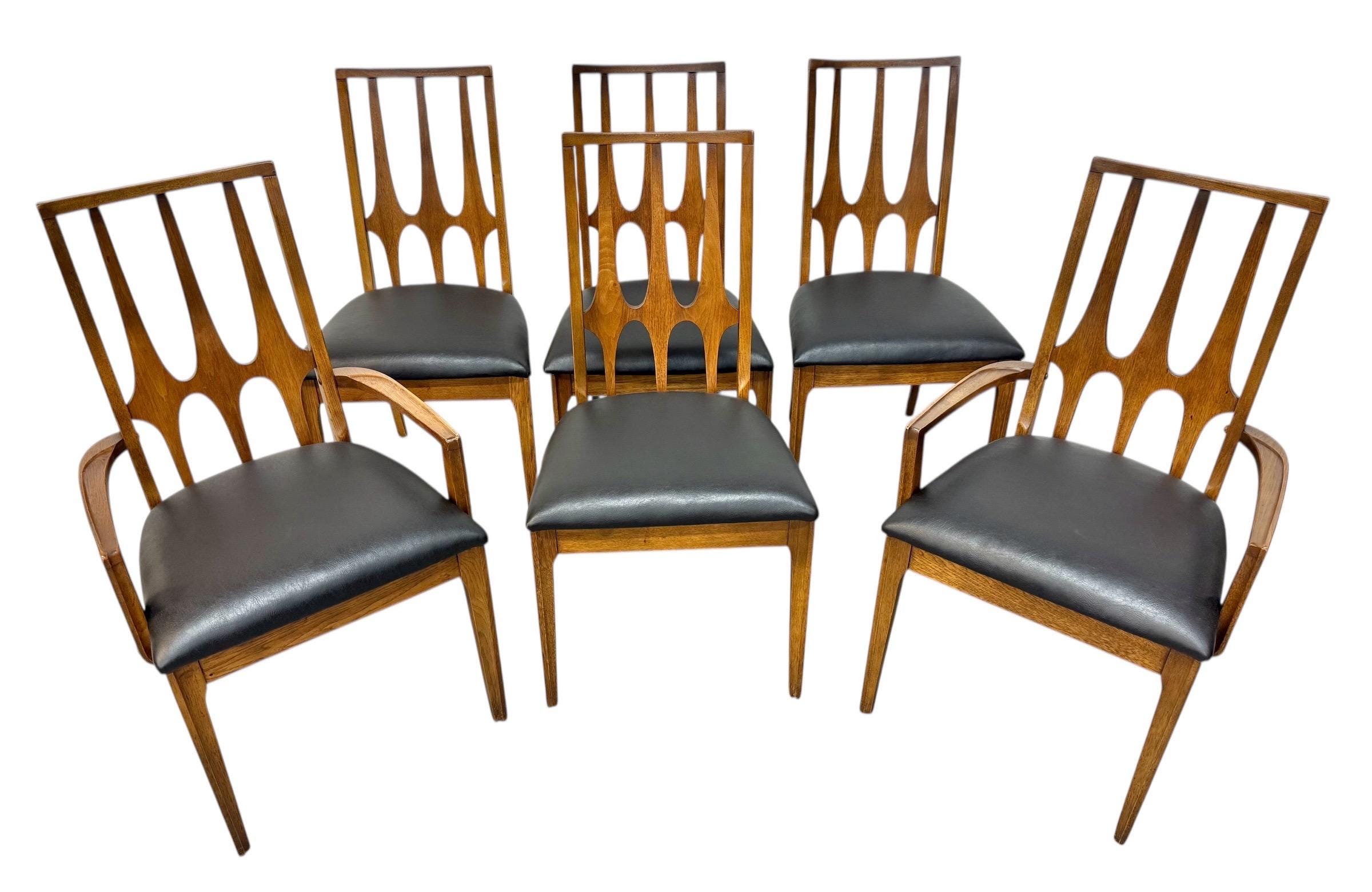 Mid-Century Modern Broyhill Brasilia Walnut Dining Chairs – Set of 6