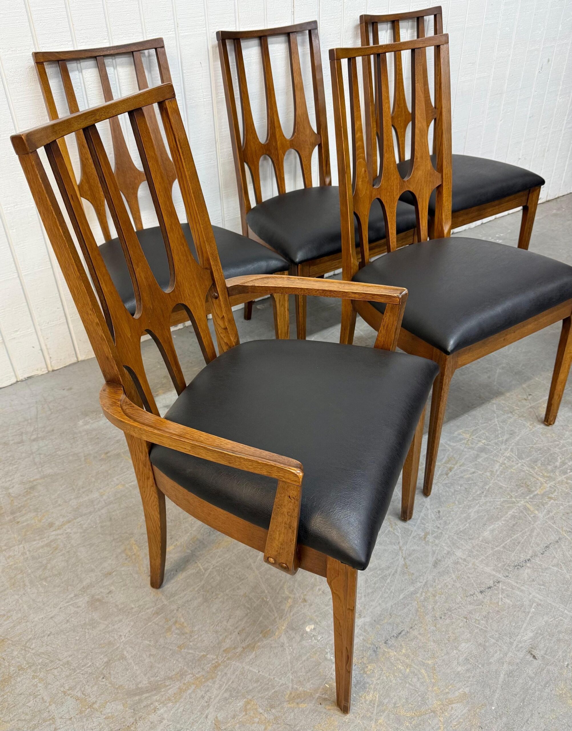 Mid-Century Modern Broyhill Brasilia Walnut Dining Chairs - Set of 6 - Image 2