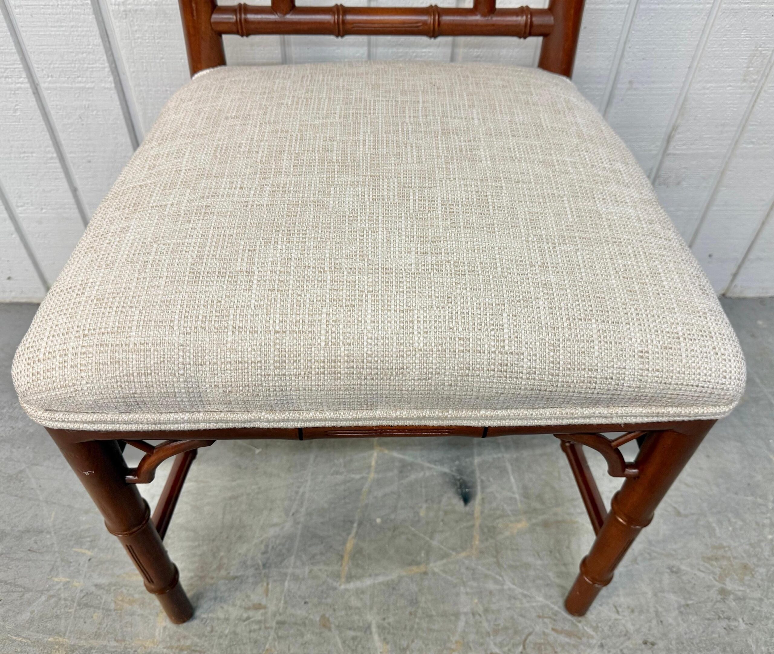 Vintage Faux Bamboo Cane Back Dining Chairs - Set of 6 - Image 8