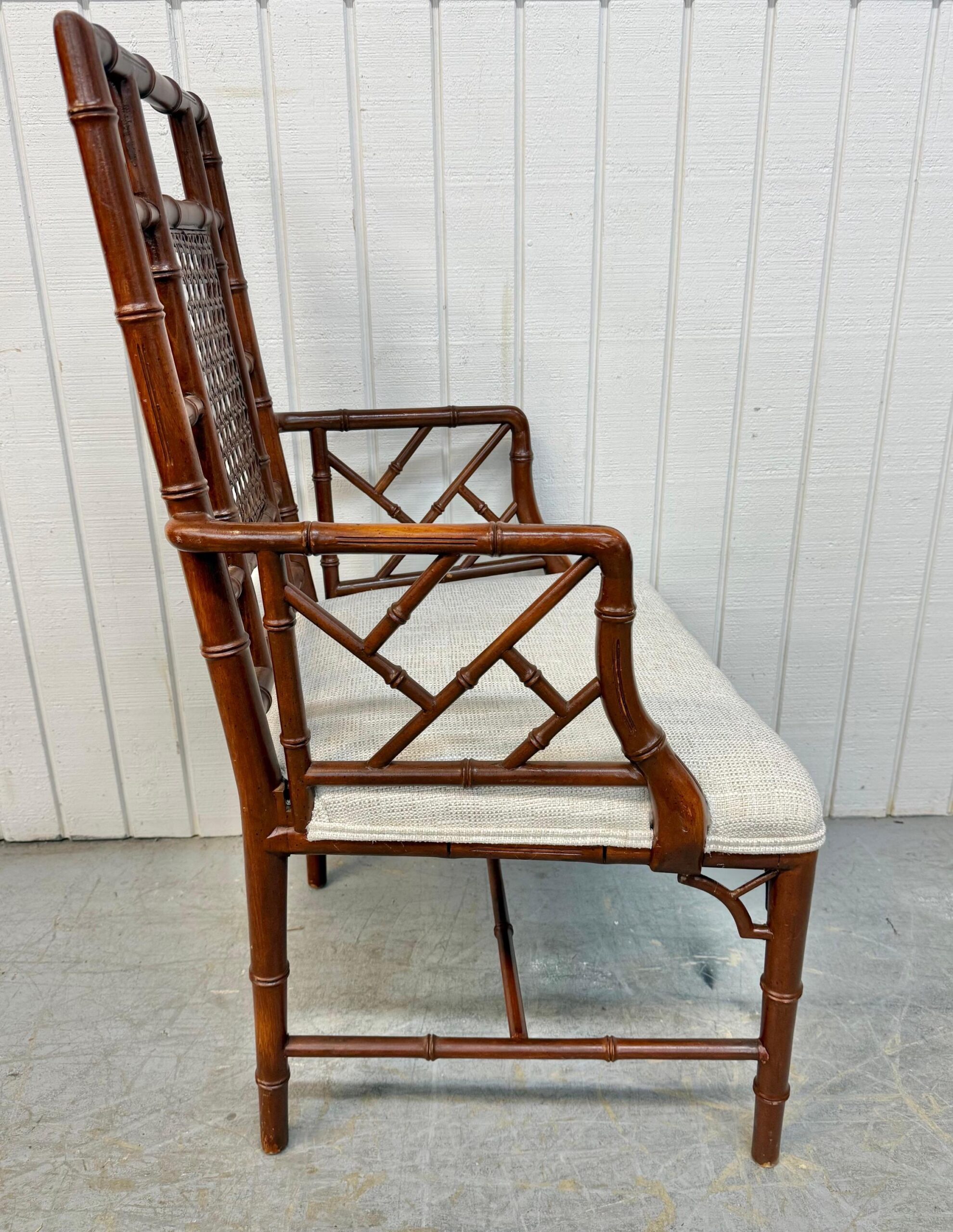 Vintage Faux Bamboo Cane Back Dining Chairs - Set of 6 - Image 5