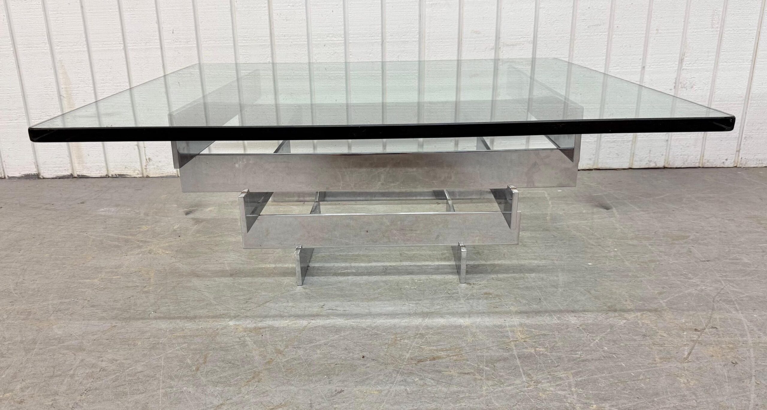 Mid-Century Modern Paul Mayen Chrome & Glass Stacked Coffee Table - Image 5