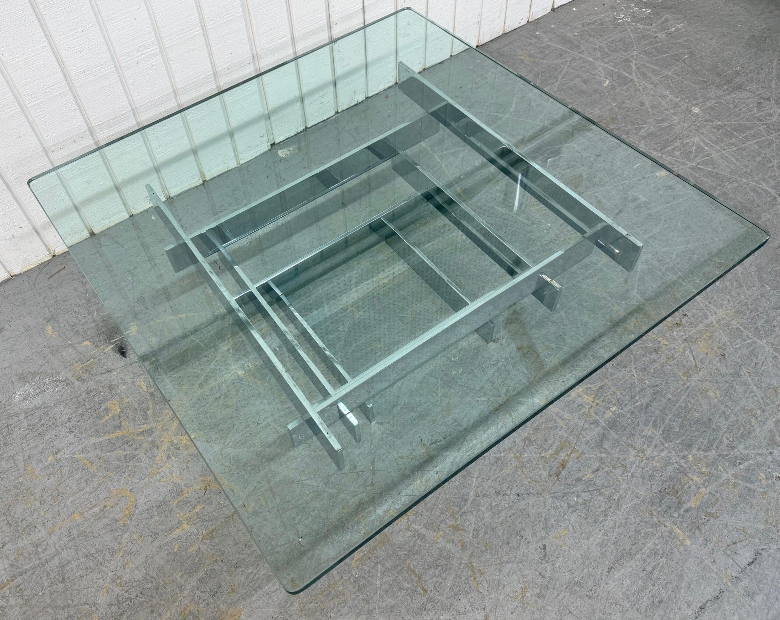 Mid-Century Modern Paul Mayen Chrome & Glass Stacked Coffee Table - Image 2