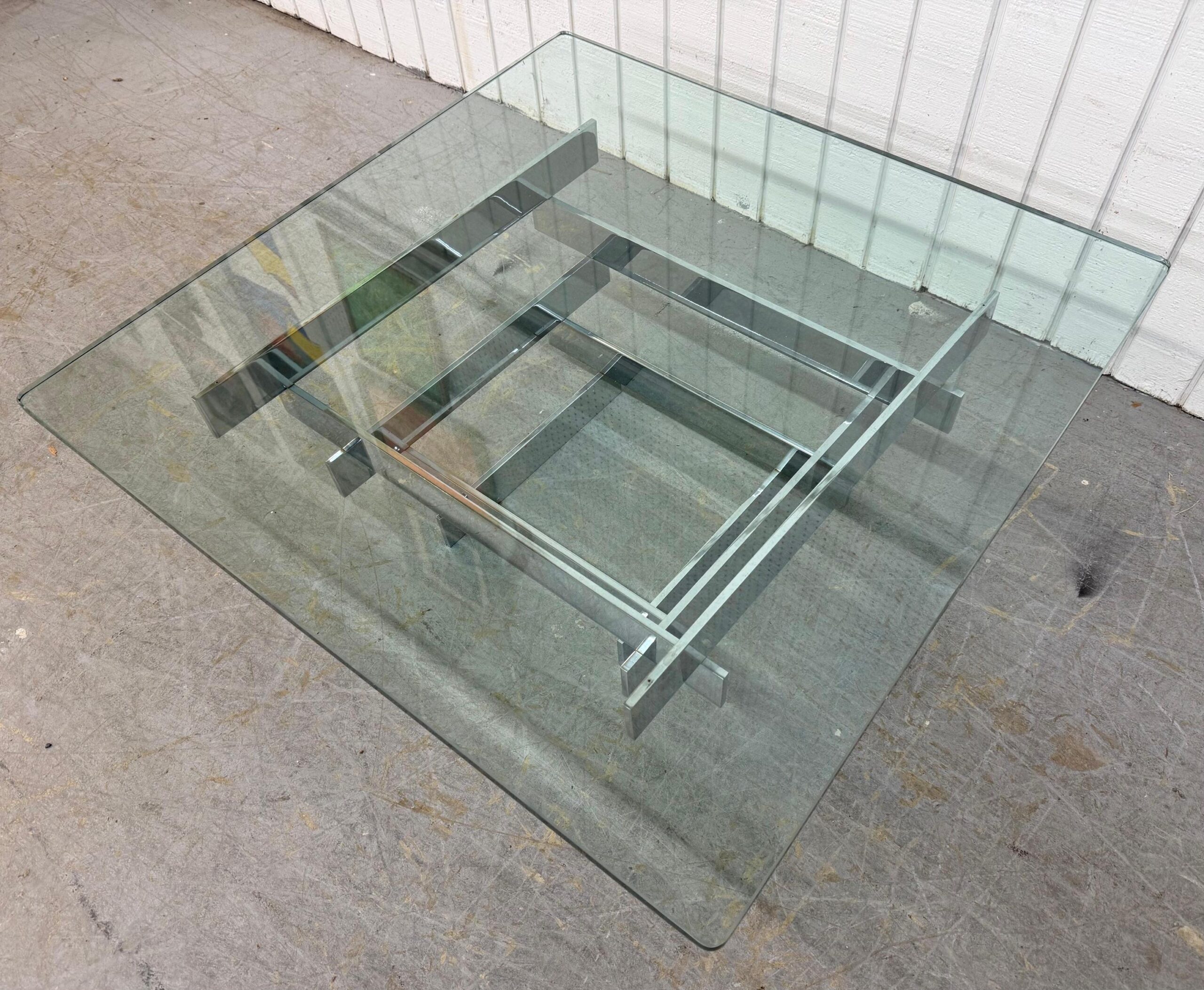 Mid-Century Modern Paul Mayen Chrome & Glass Stacked Coffee Table - Image 3
