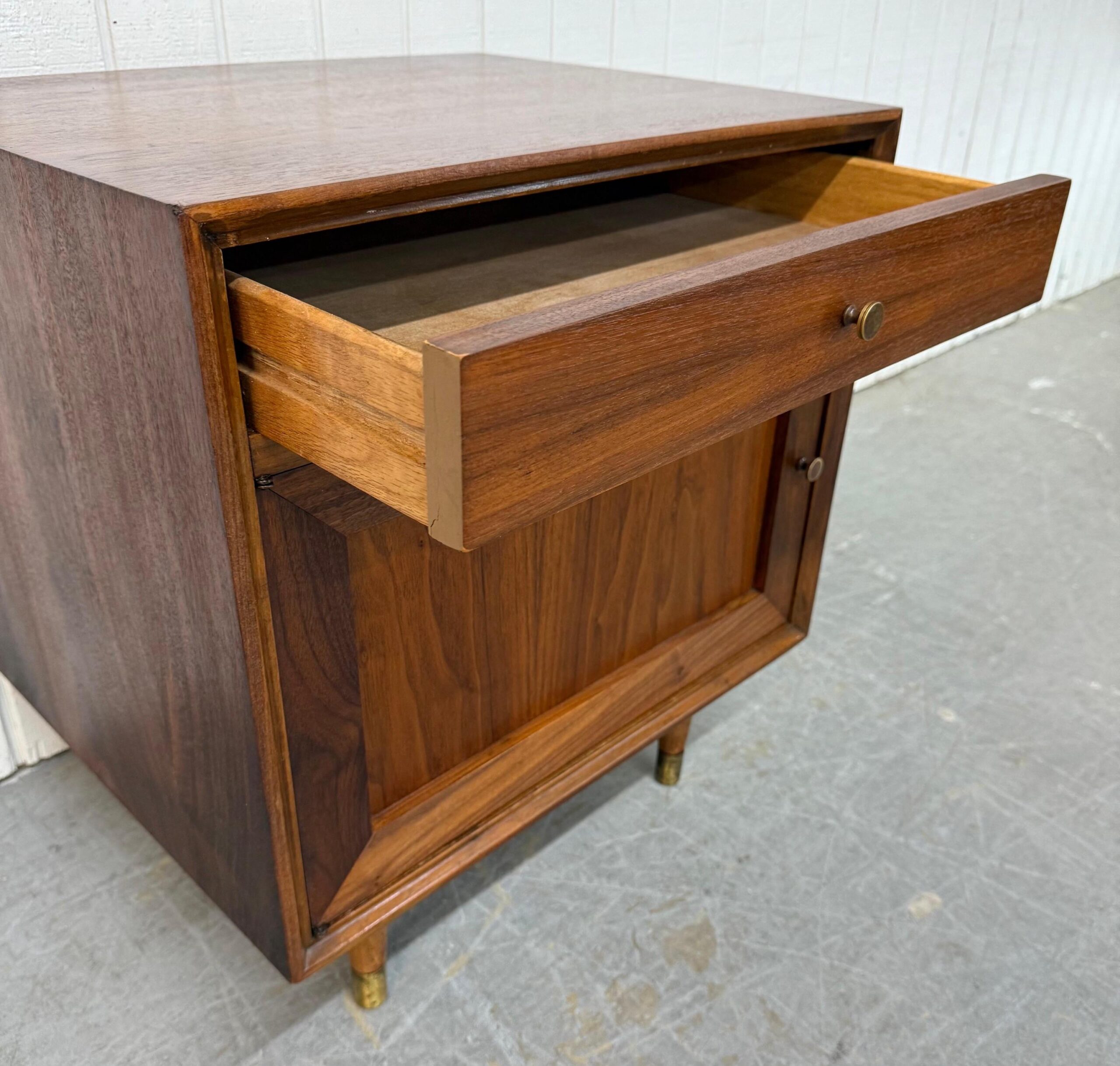 Mid-Century Modern Walnut Nightstands - Set of 2 - Image 8