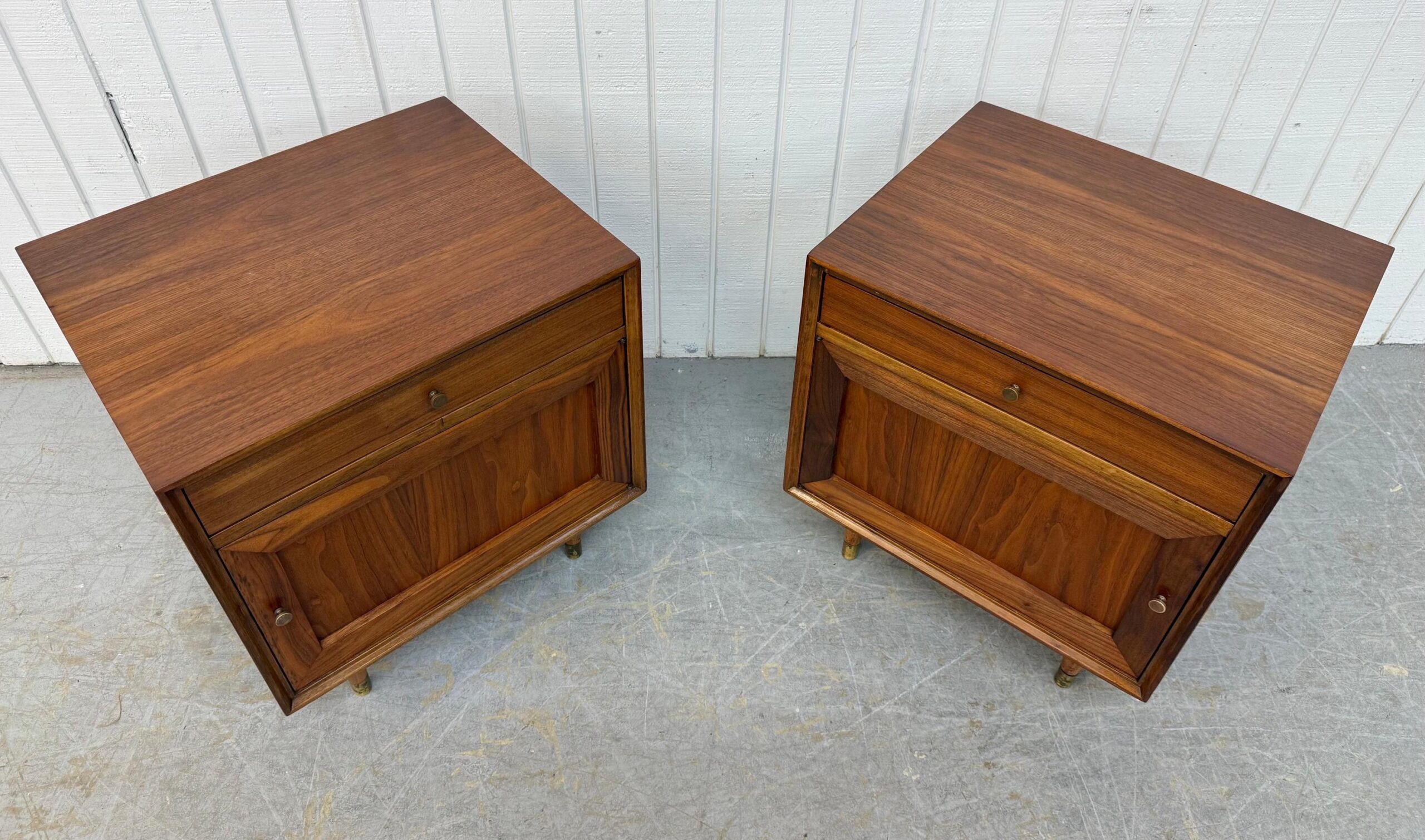 Mid-Century Modern Walnut Nightstands - Set of 2 - Image 5