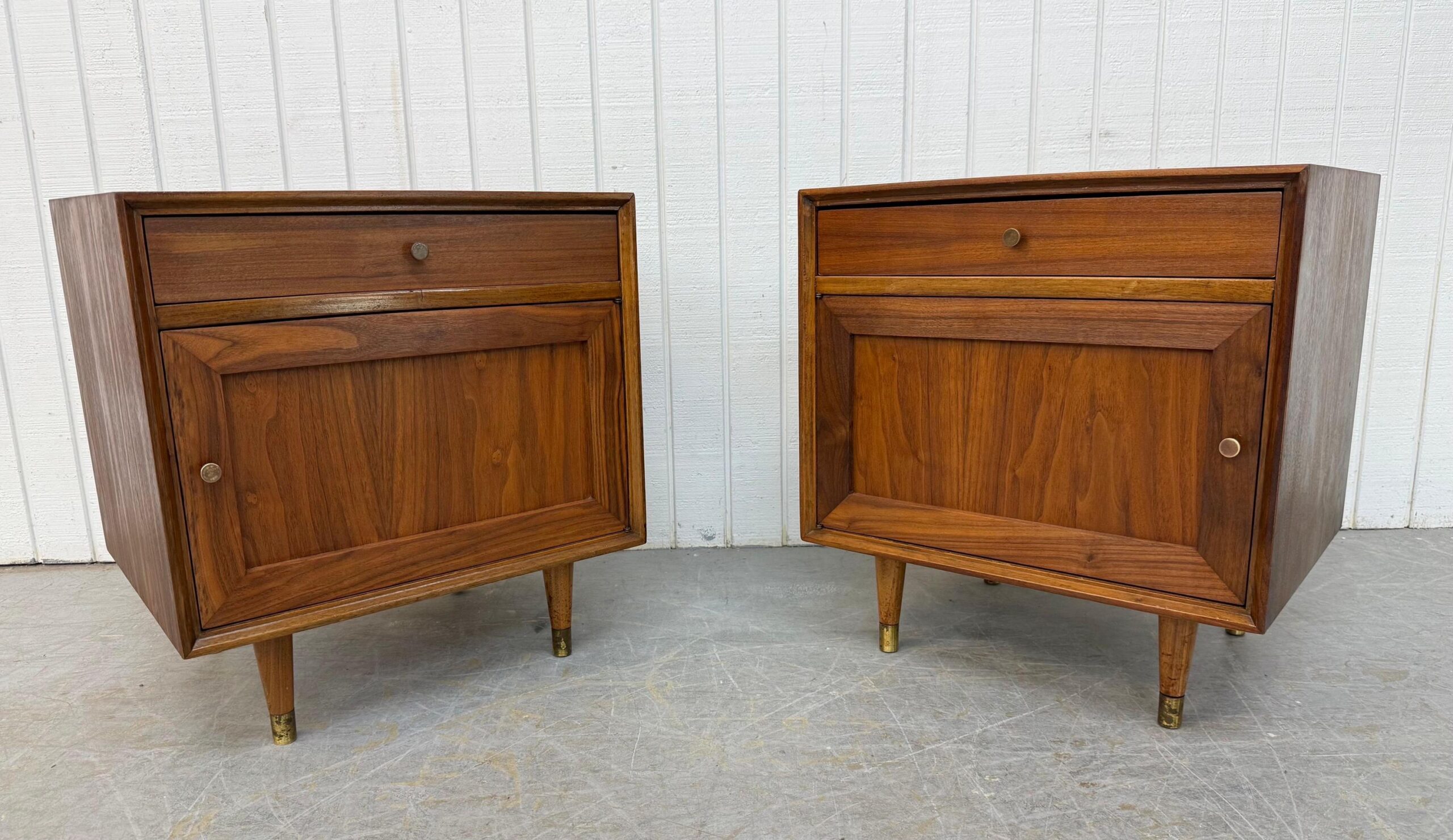 Mid-Century Modern Walnut Nightstands - Set of 2 - Image 2