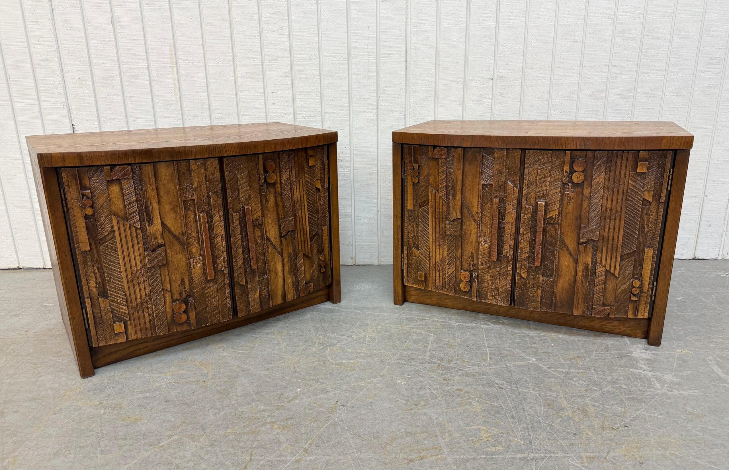 Mid-Century Modern Lane Pueblo Brutalist Nightstands - Set of 2 - Image 3