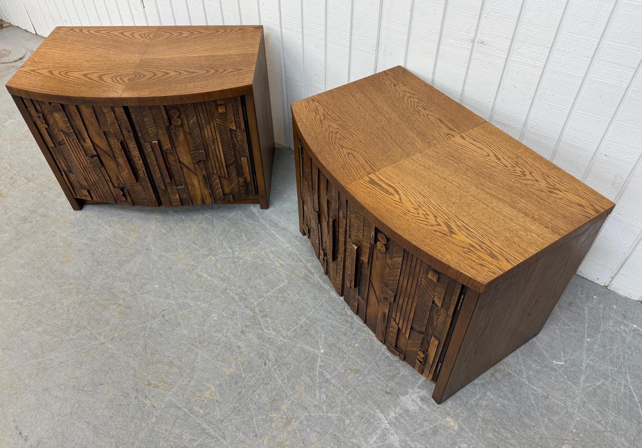 Mid-Century Modern Lane Pueblo Brutalist Nightstands - Set of 2 - Image 6