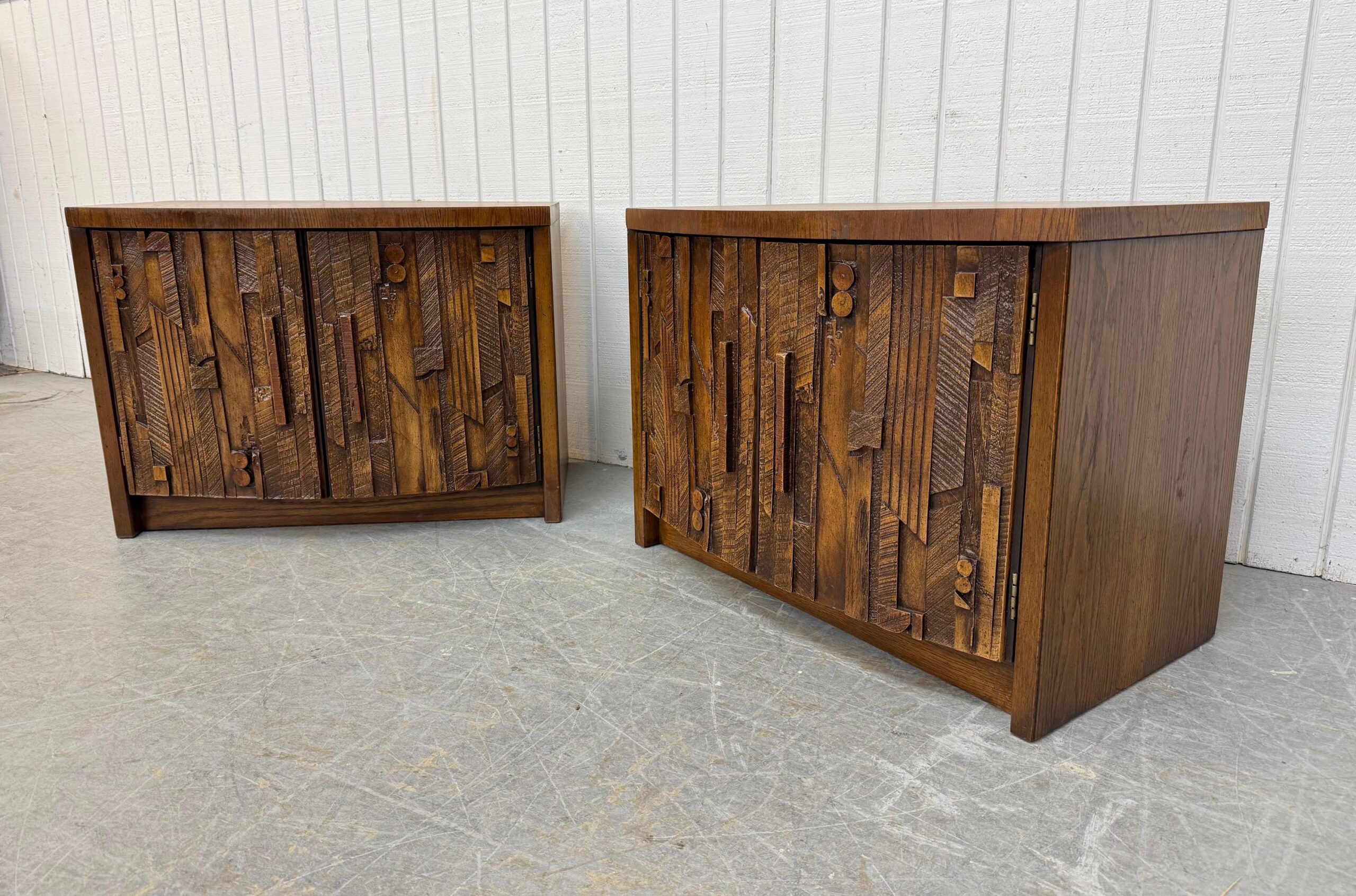 Mid-Century Modern Lane Pueblo Brutalist Nightstands - Set of 2 - Image 4