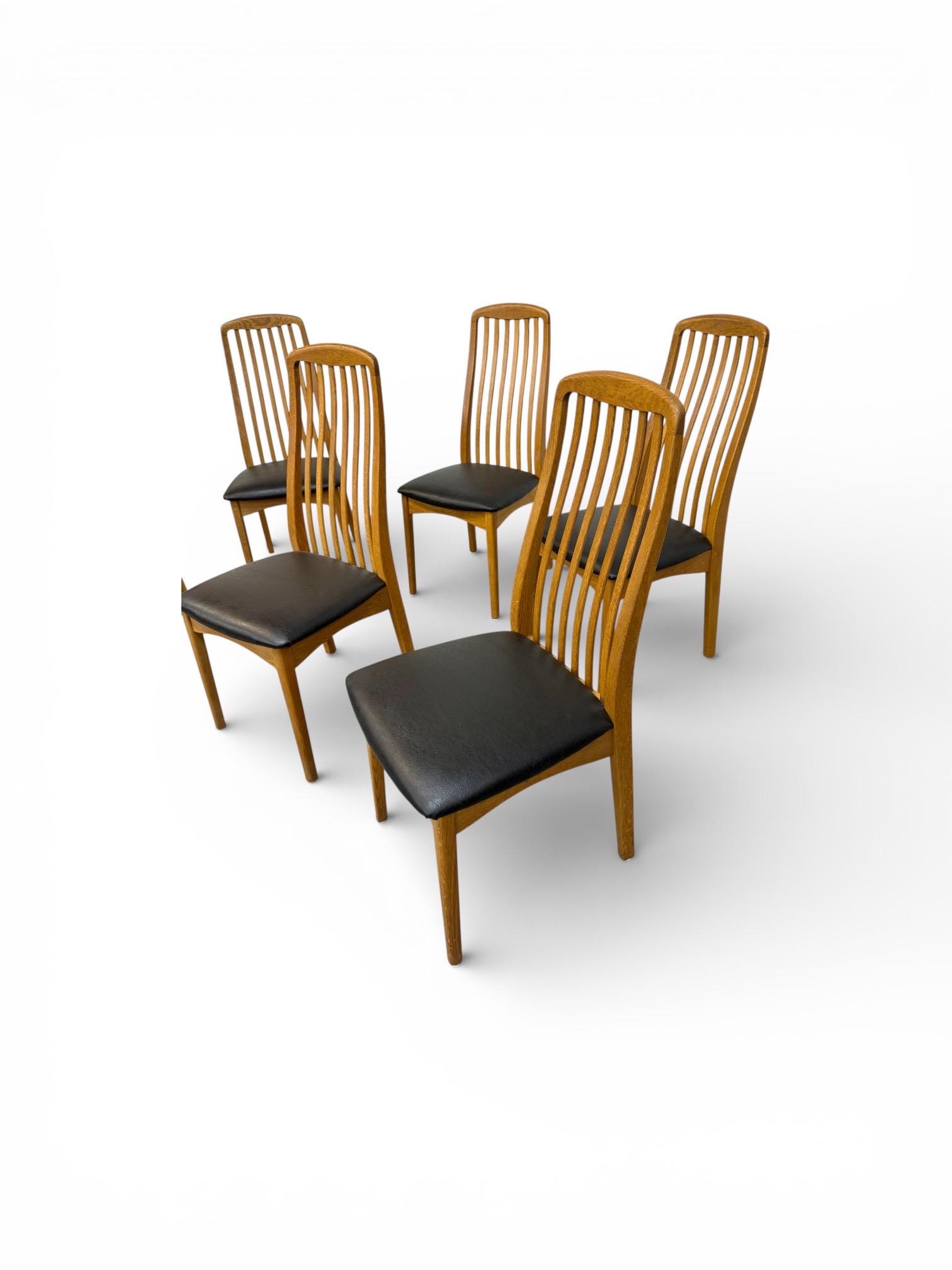 Vintage Swedish Modern Oak Dining Chairs - Set of 6 - Image 3