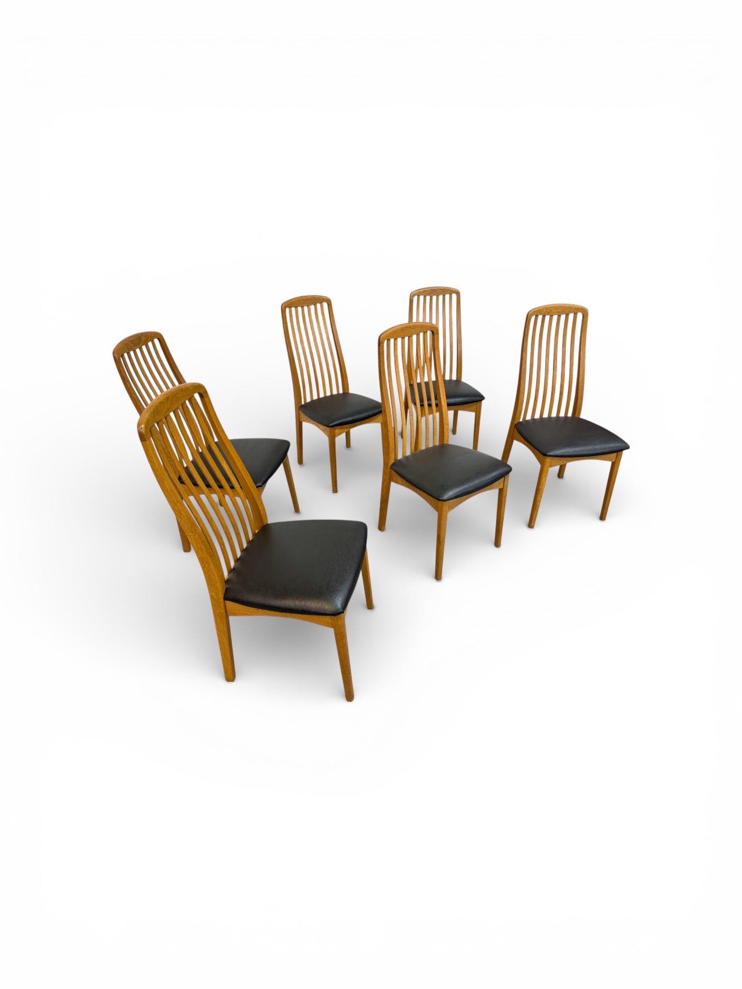 Vintage Swedish Modern Oak Dining Chairs - Set of 6 - Image 2