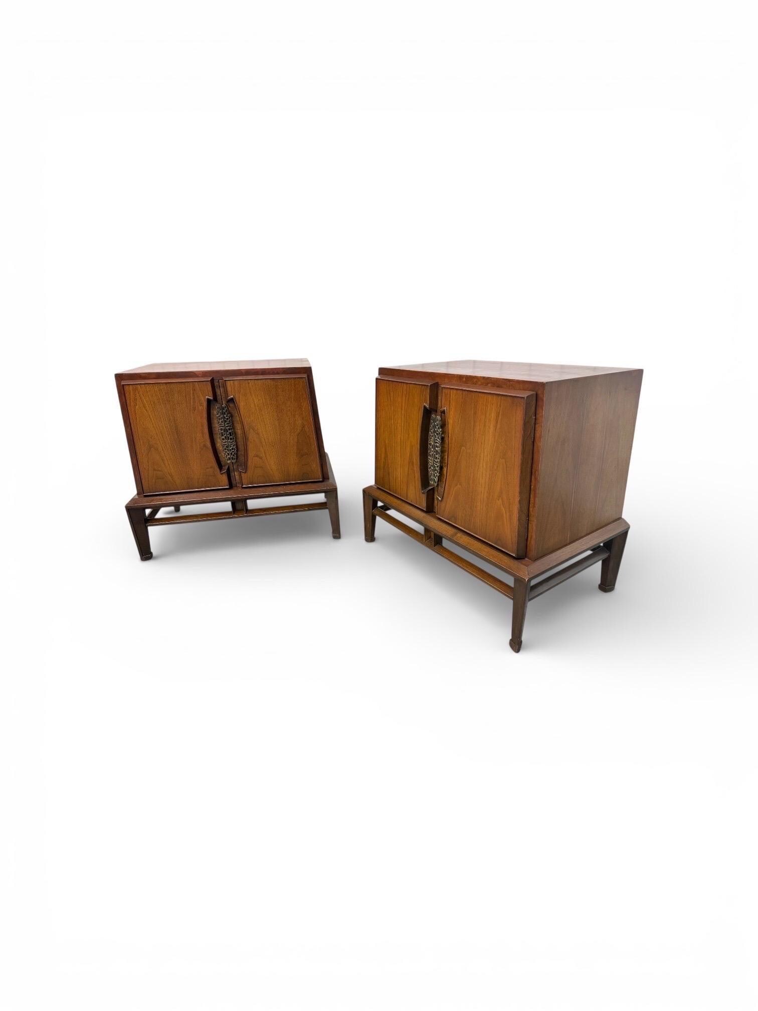 Mid-Century Modern Helen Hobey Baker Walnut Nightstands - Set of 2 - Image 3