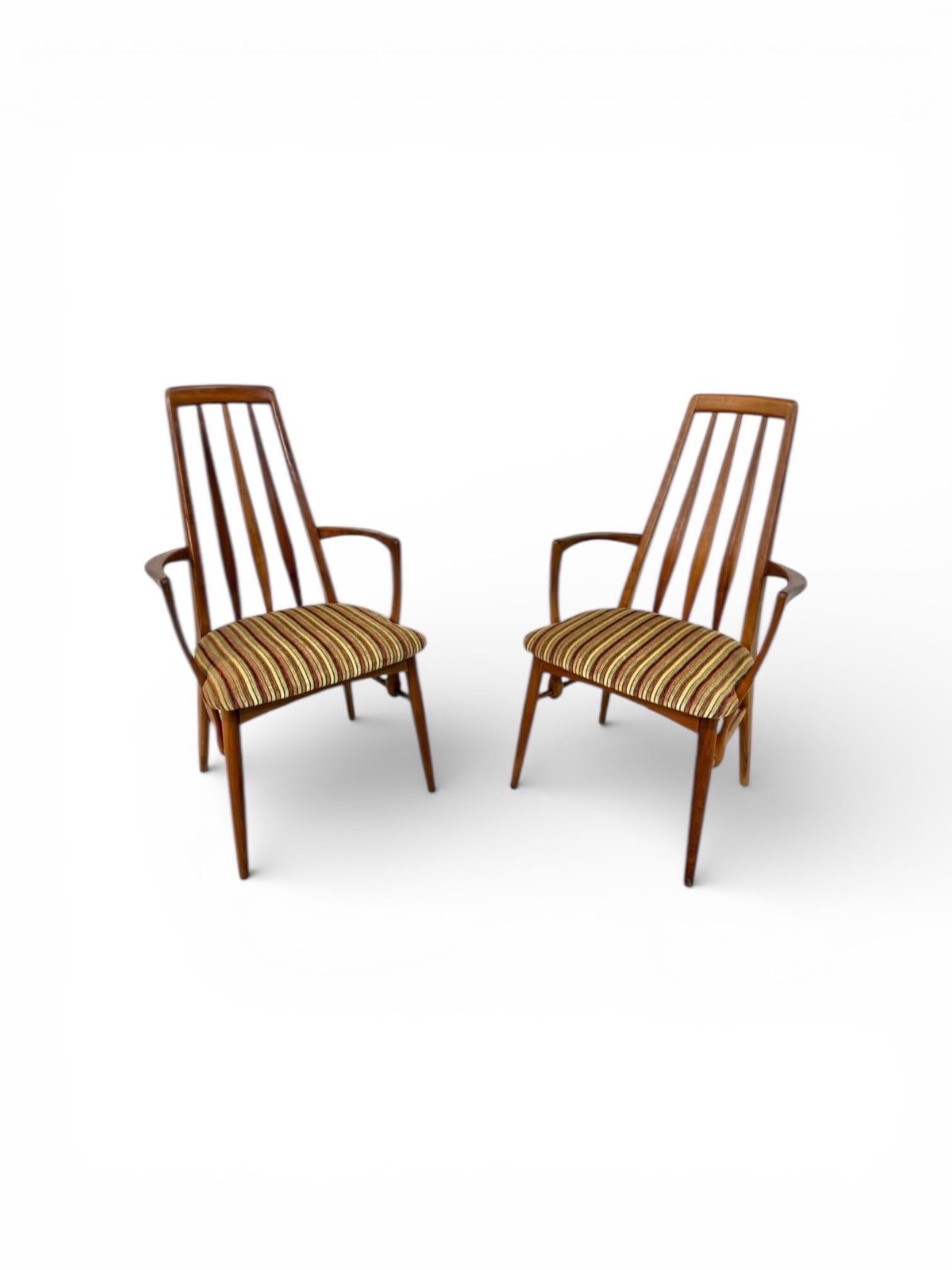 Mid-Century Danish Modern Teak Koefoed “Eva” Arm Chairs – Set of 2