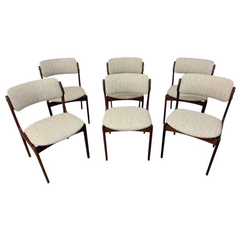 Mid-Century Danish Modern Erik Buch Rosewood Dining Chairs – Set of 6