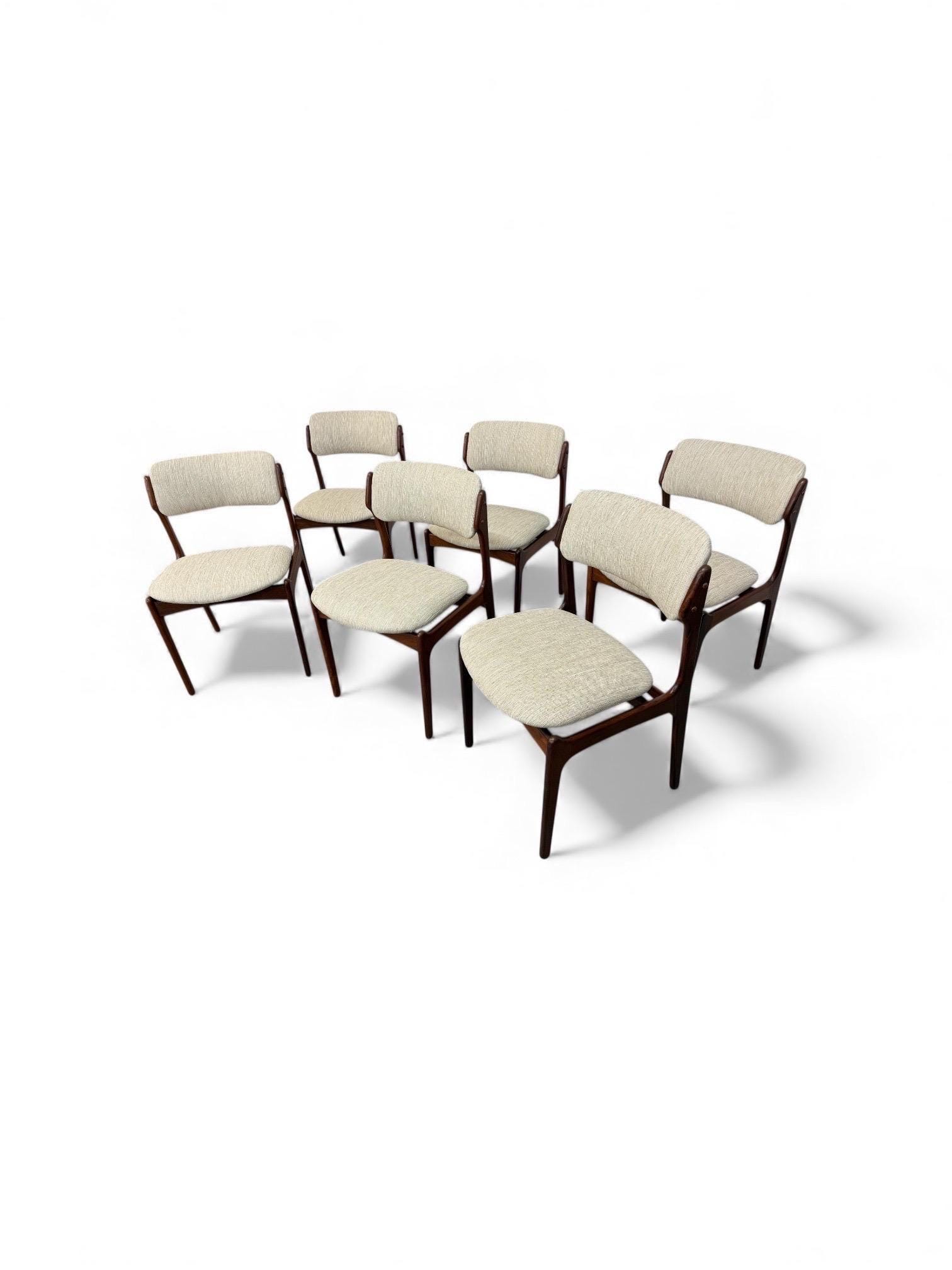 Mid-Century Danish Modern Erik Buch Rosewood Dining Chairs - Set of 6 - Image 3