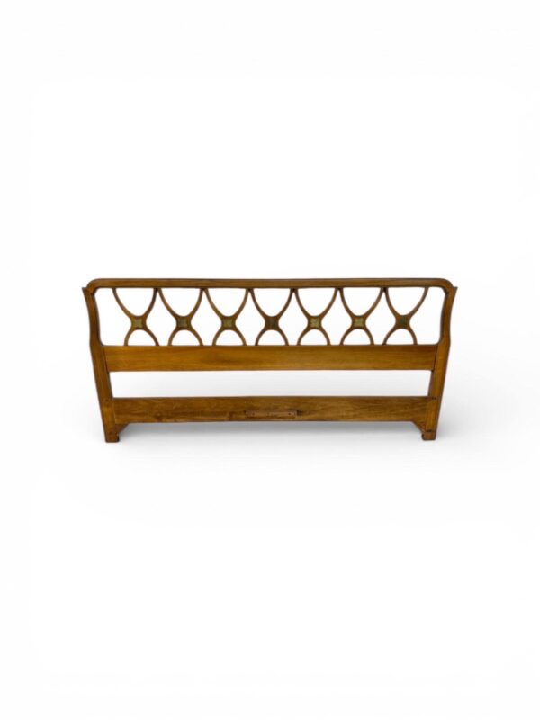 Mid-Century Italian Modern King Size Walnut Headboard