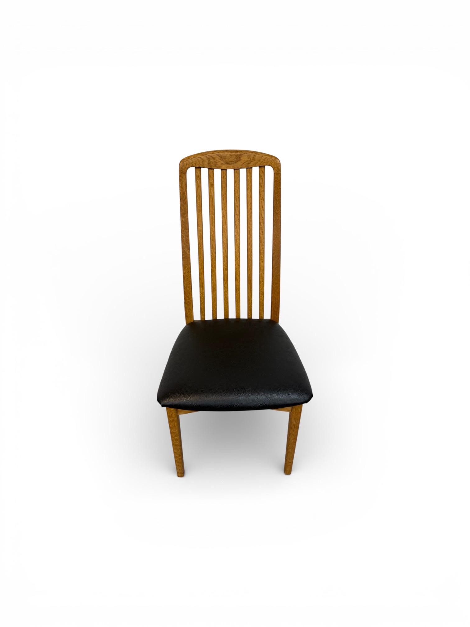 Vintage Swedish Modern Oak Dining Chairs - Set of 6 - Image 4