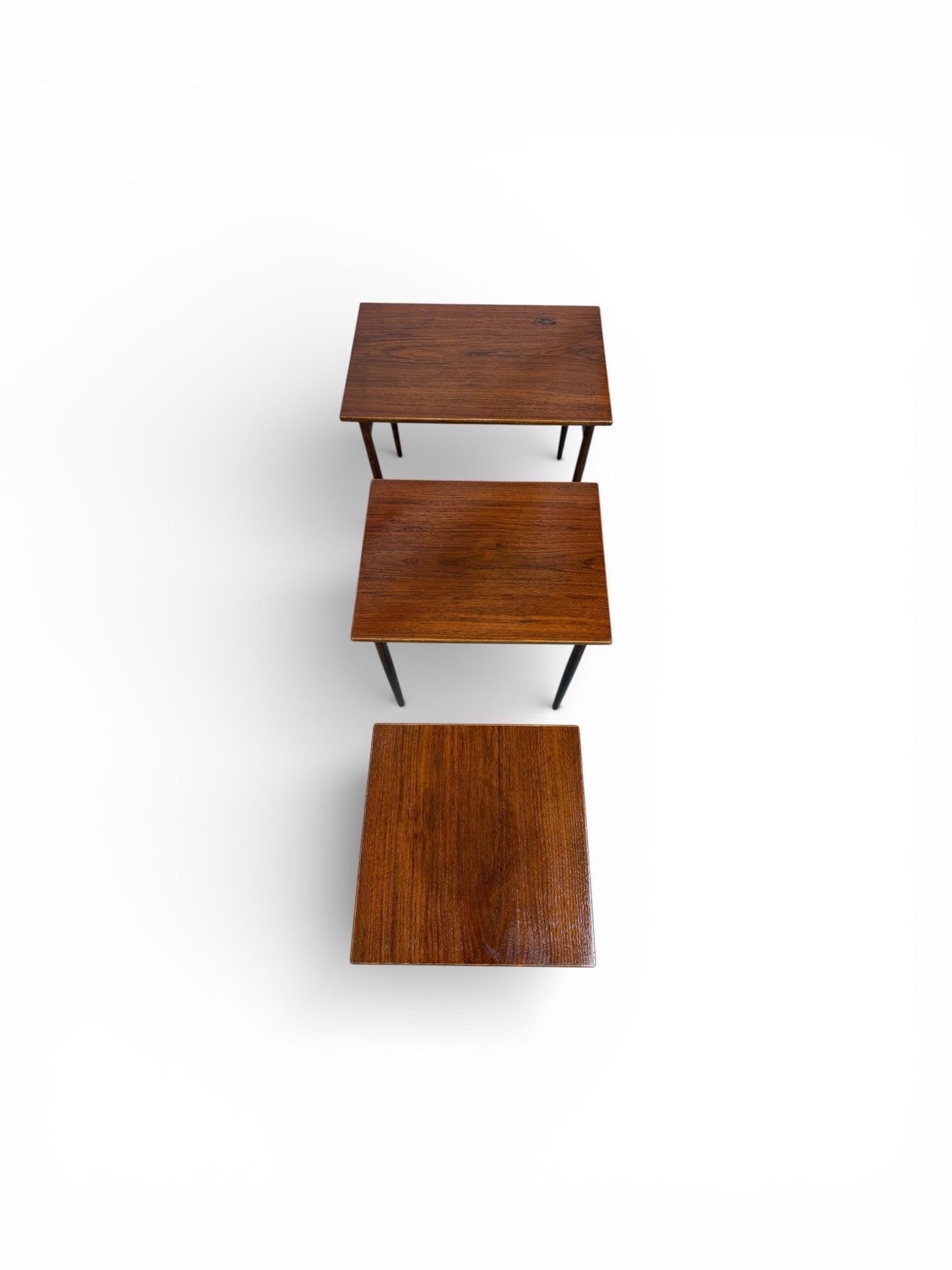 Mid-Century Modern Walnut Nesting Tables - Set of 3 - Image 2