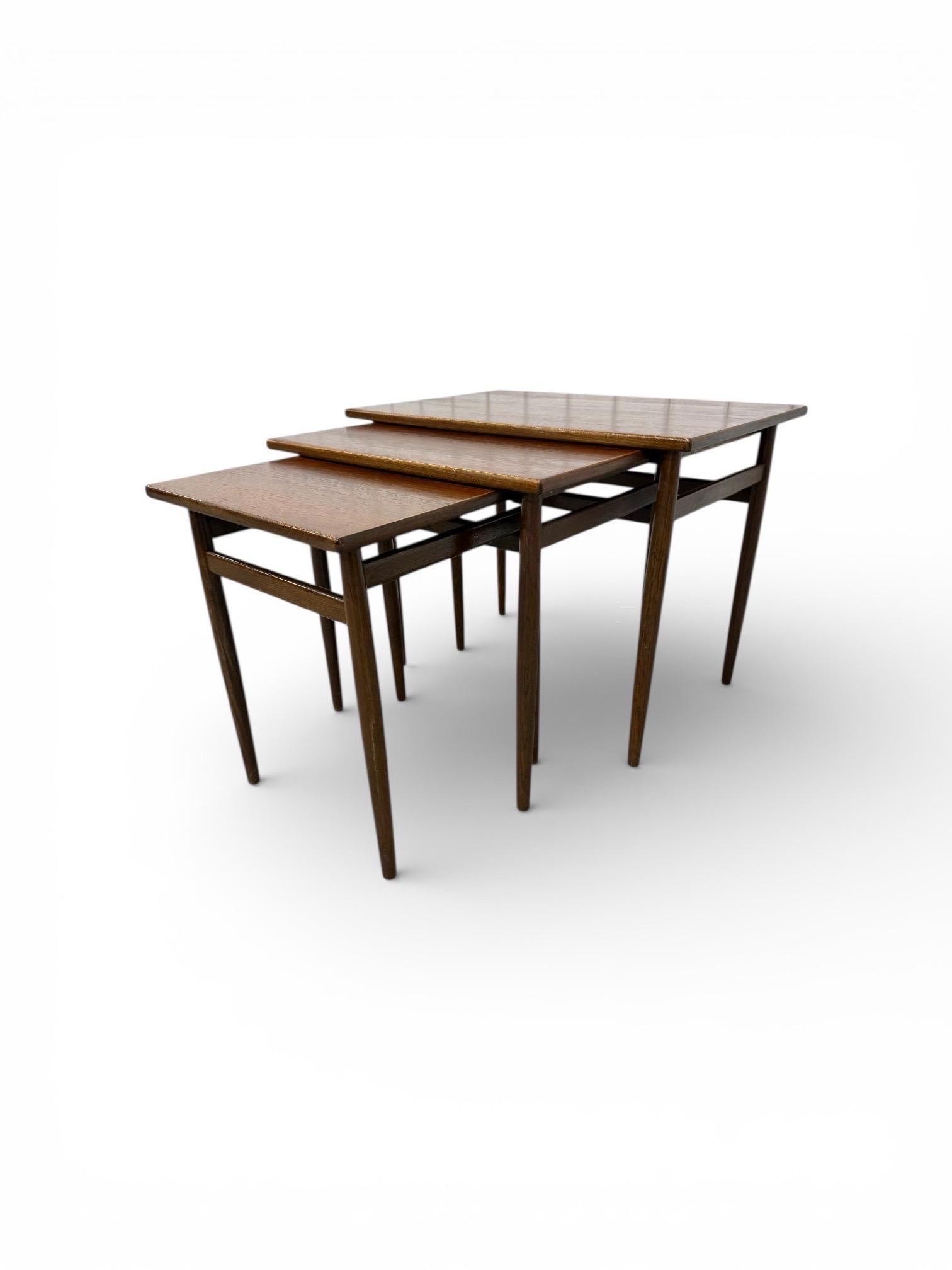 Mid-Century Modern Walnut Nesting Tables - Set of 3 - Image 5