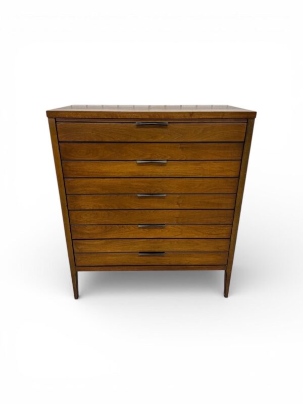Mid-Century Modern Lane Tuxedo Walnut High Chest