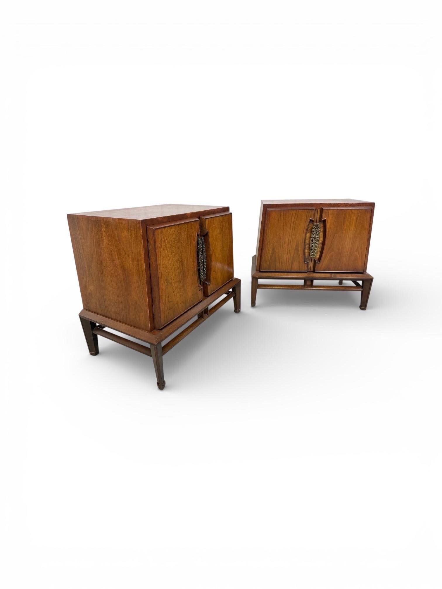Mid-Century Modern Helen Hobey Baker Walnut Nightstands - Set of 2 - Image 2