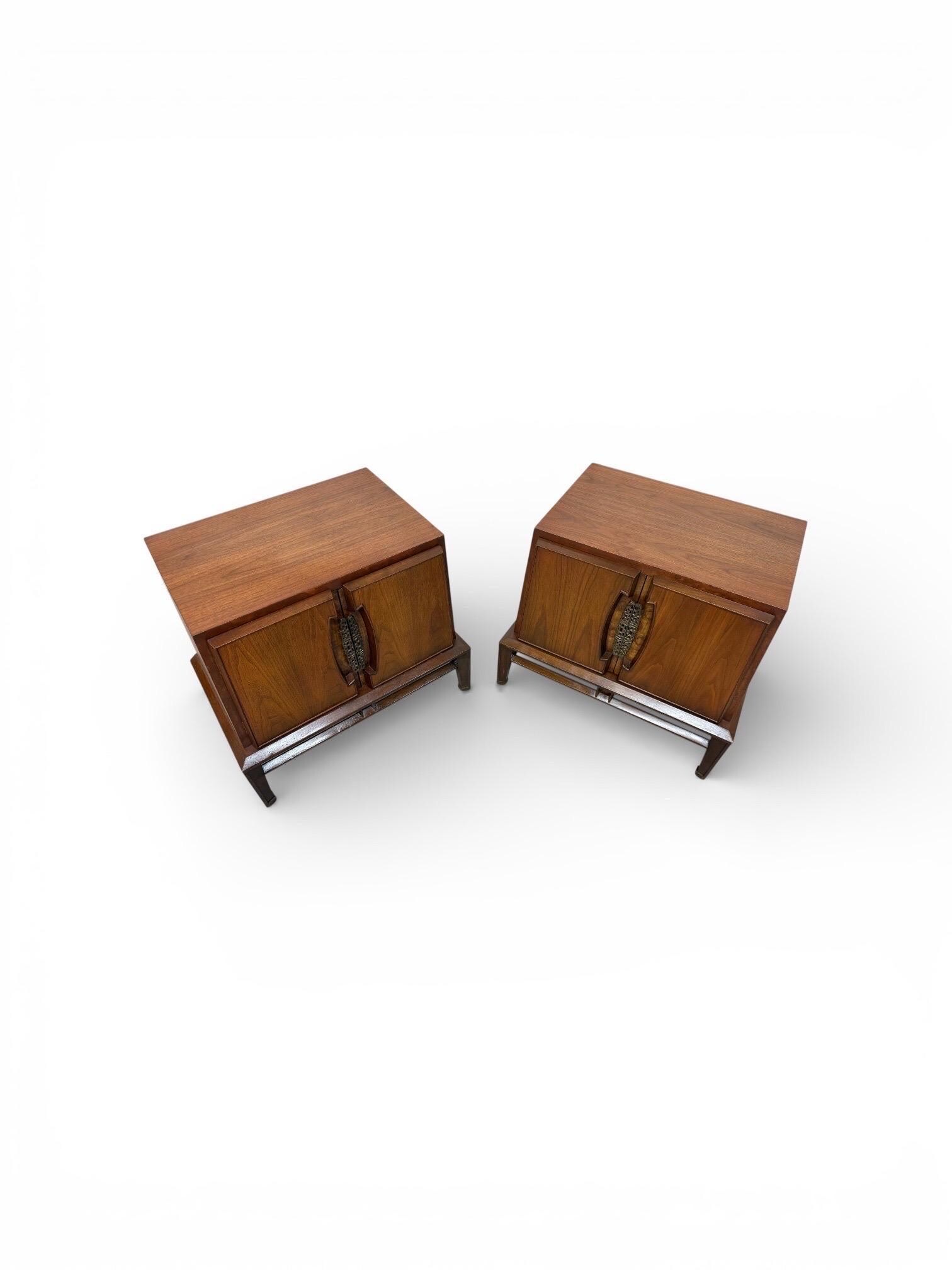 Mid-Century Modern Helen Hobey Baker Walnut Nightstands - Set of 2 - Image 5