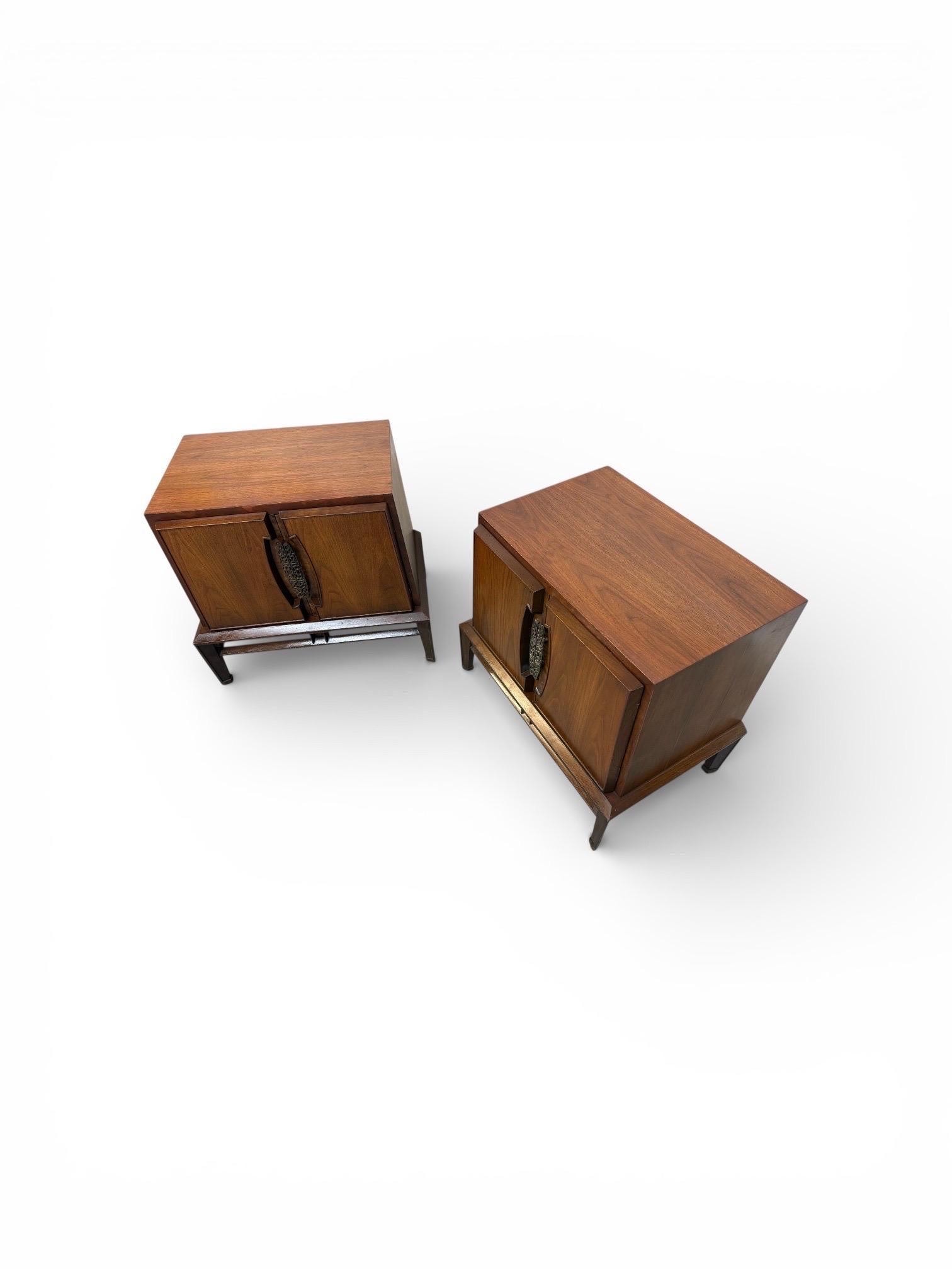 Mid-Century Modern Helen Hobey Baker Walnut Nightstands - Set of 2 - Image 6