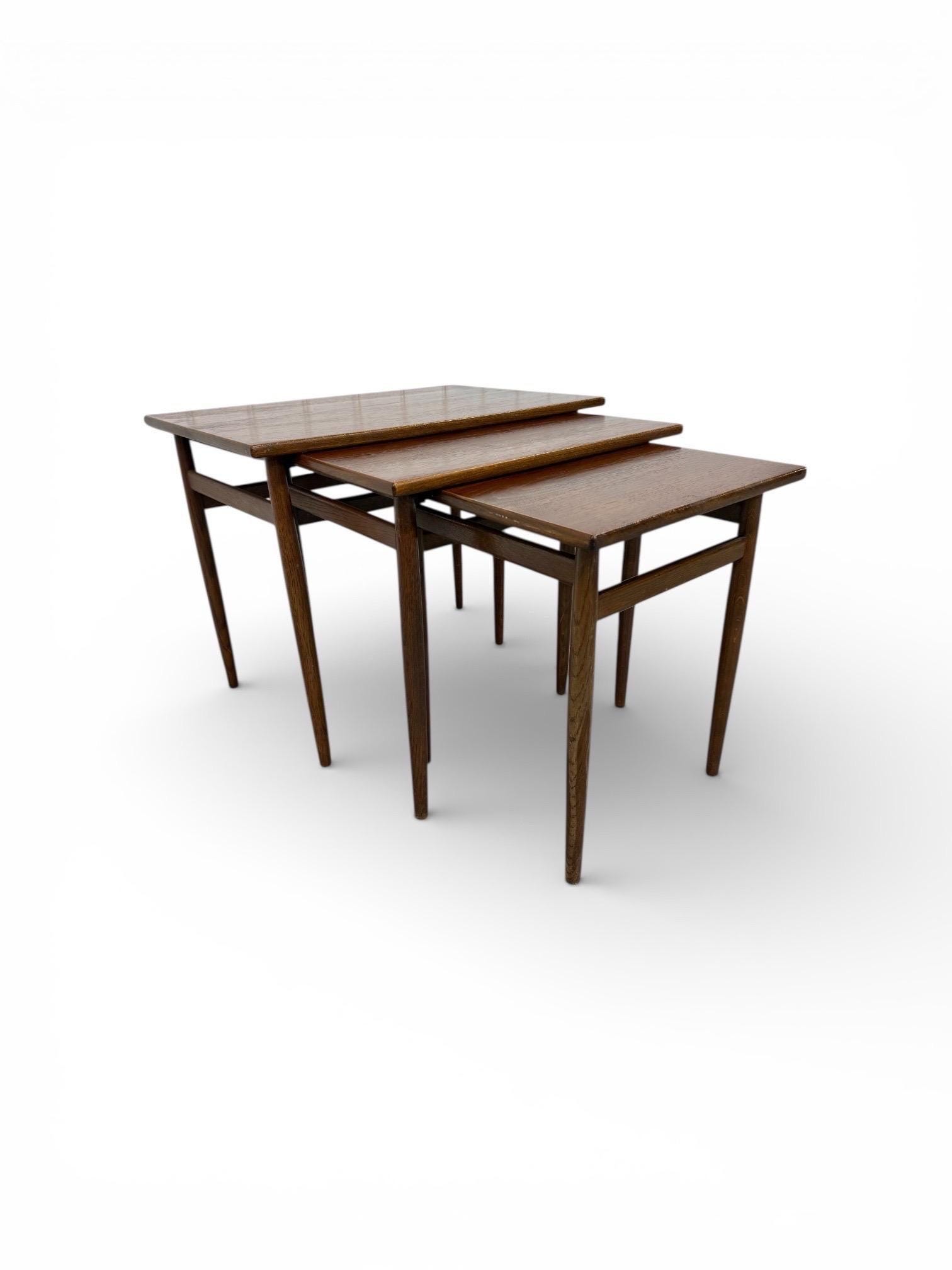 Mid-Century Modern Walnut Nesting Tables - Set of 3 - Image 4