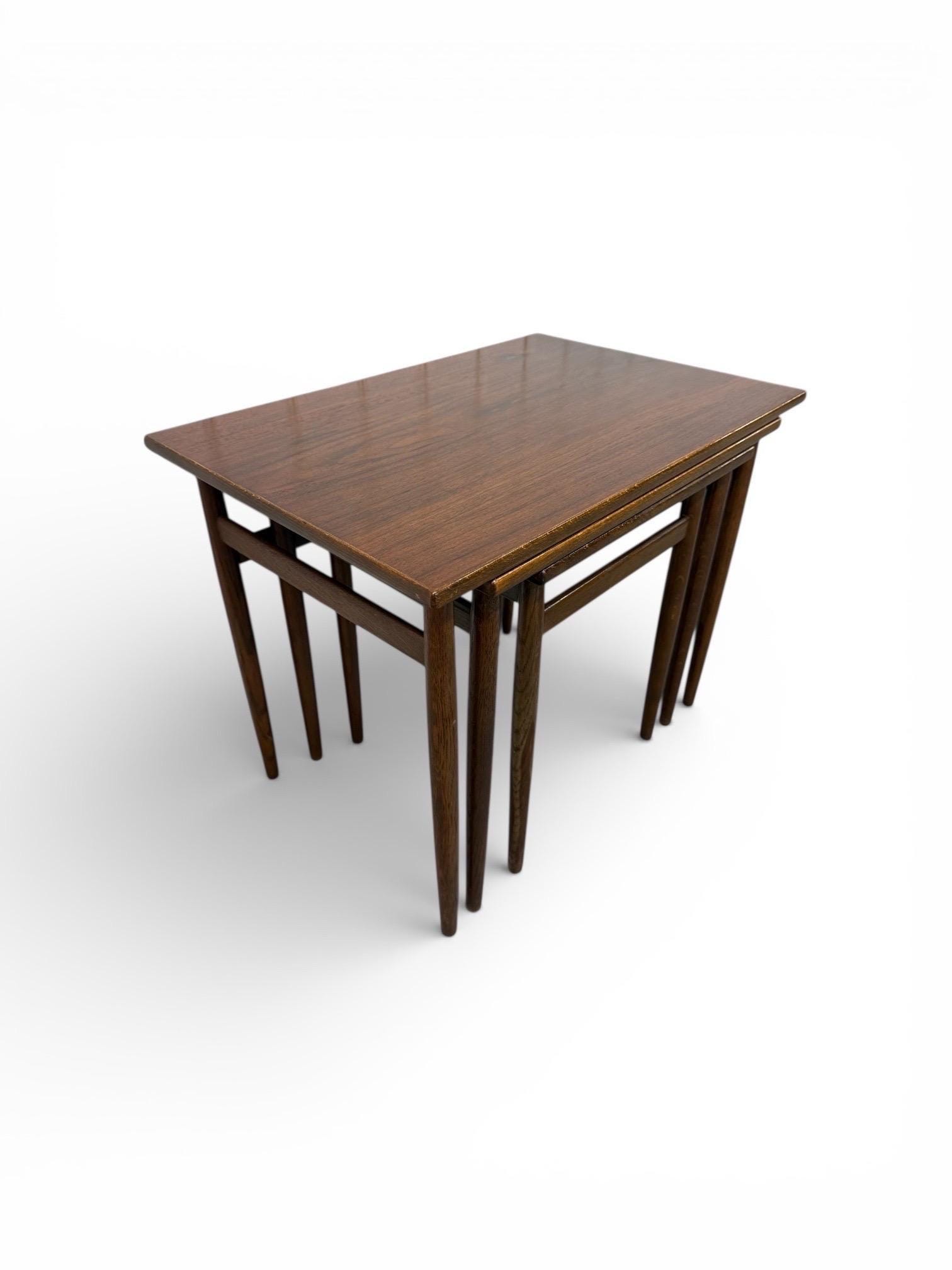 Mid-Century Modern Walnut Nesting Tables - Set of 3 - Image 6